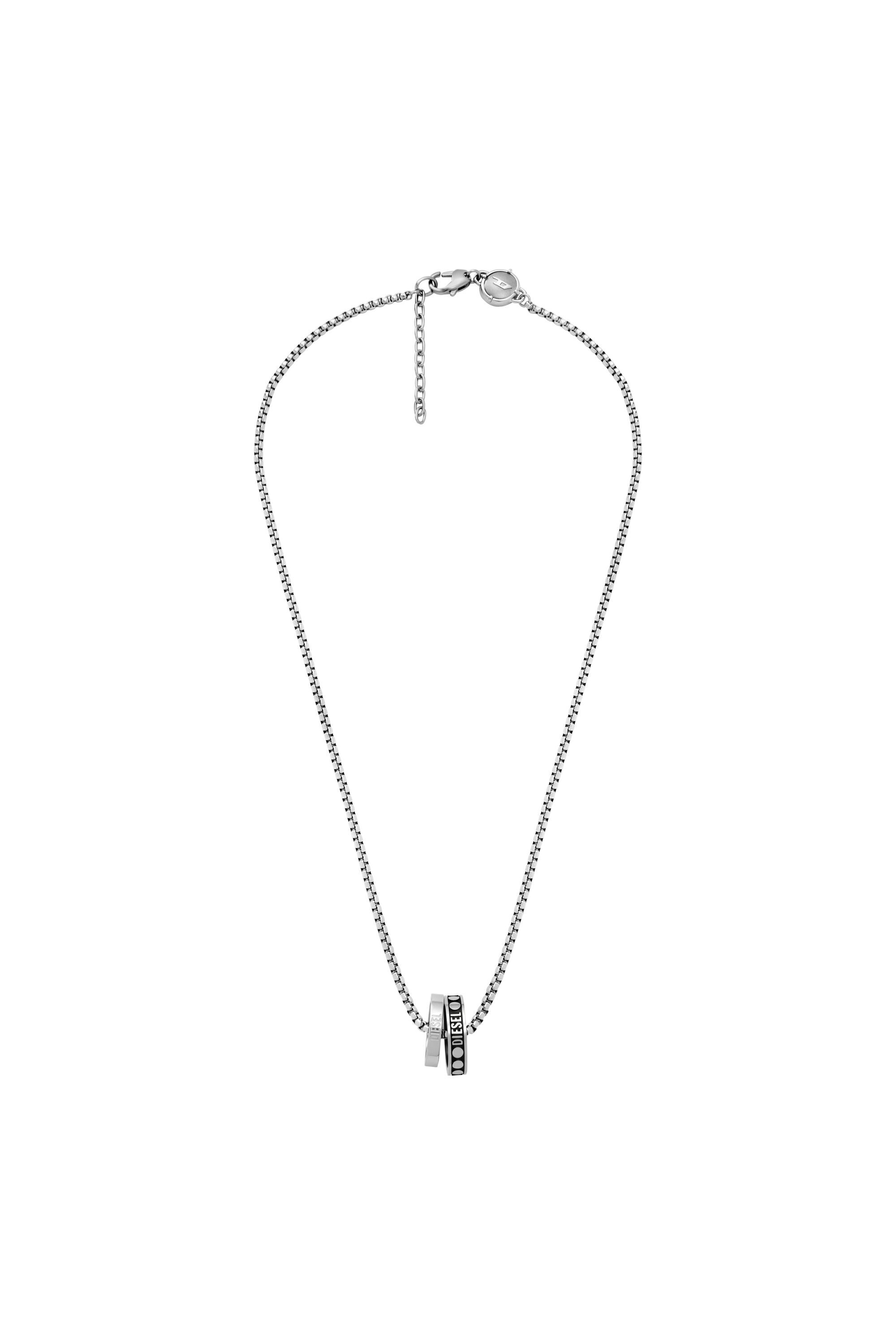 Diesel - DX1168, Man's Stainless Steel Double Pendant Necklace in Silver - 1