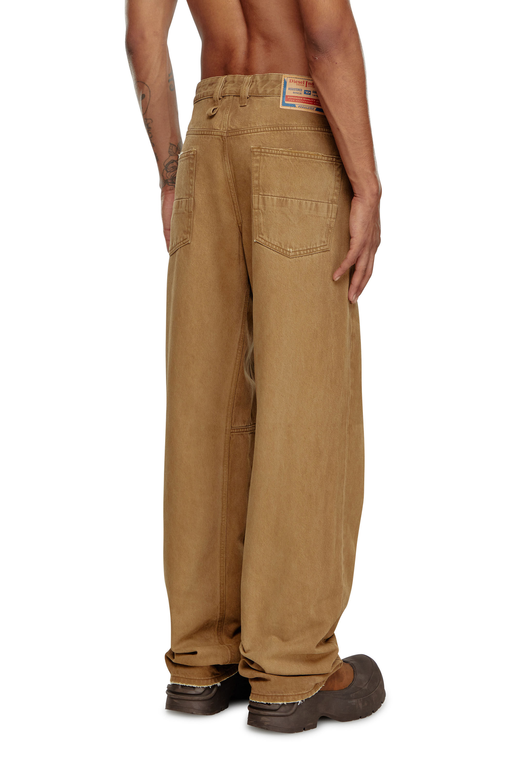 Men's Relaxed Jeans | Light Brown | Diesel 2001 D-Macro Men's Relaxed Jeans | Light Brown | Diesel 2001 D-Macro