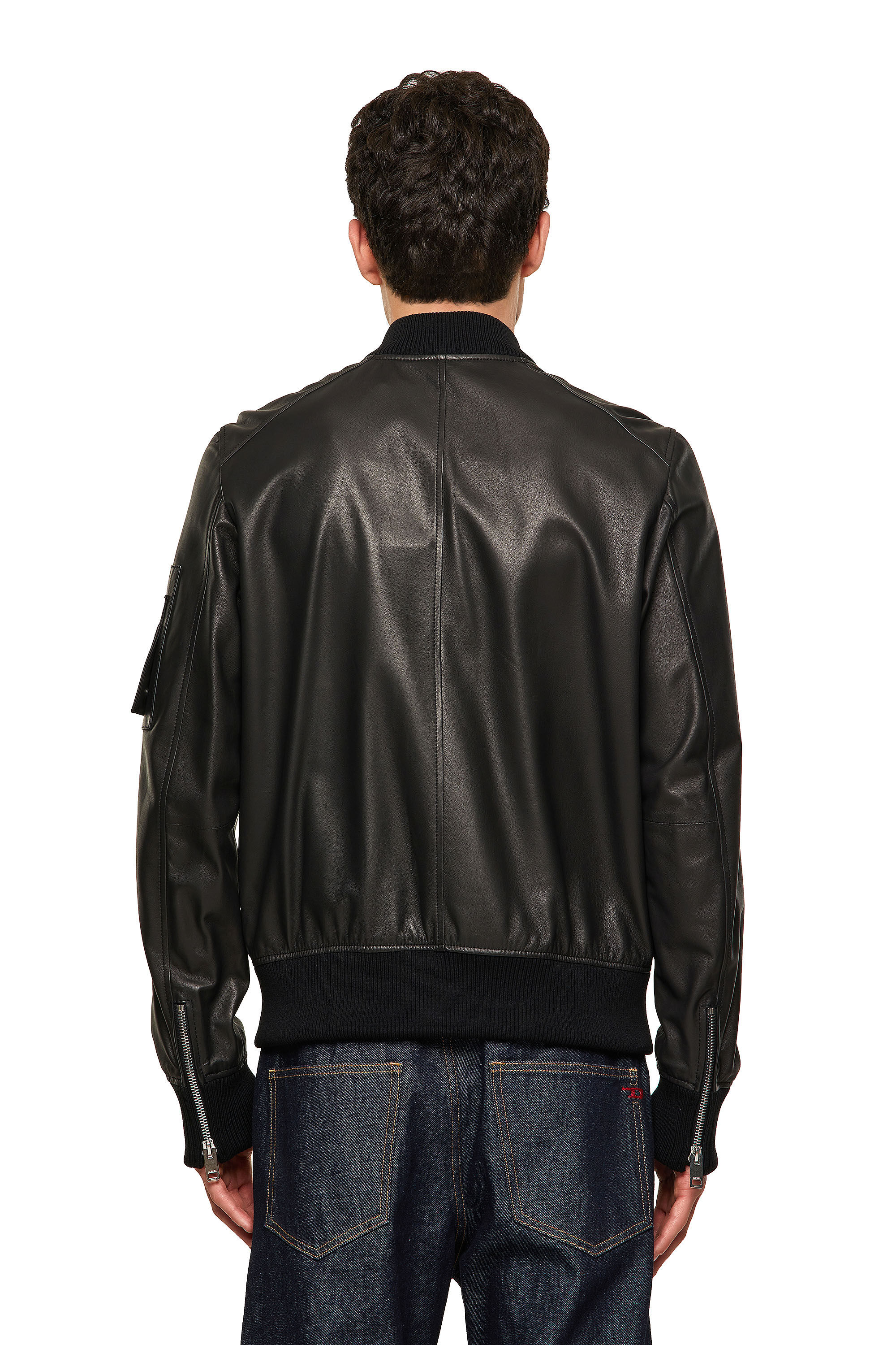 diesel leather bomber jacket mens