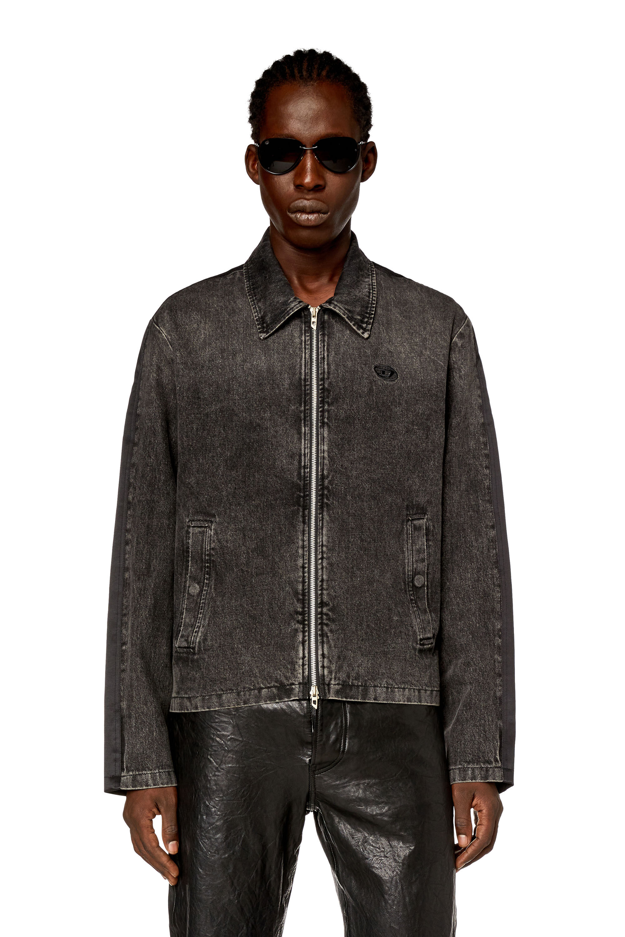Men's Hybrid jacket in denim and twill | Black | Diesel