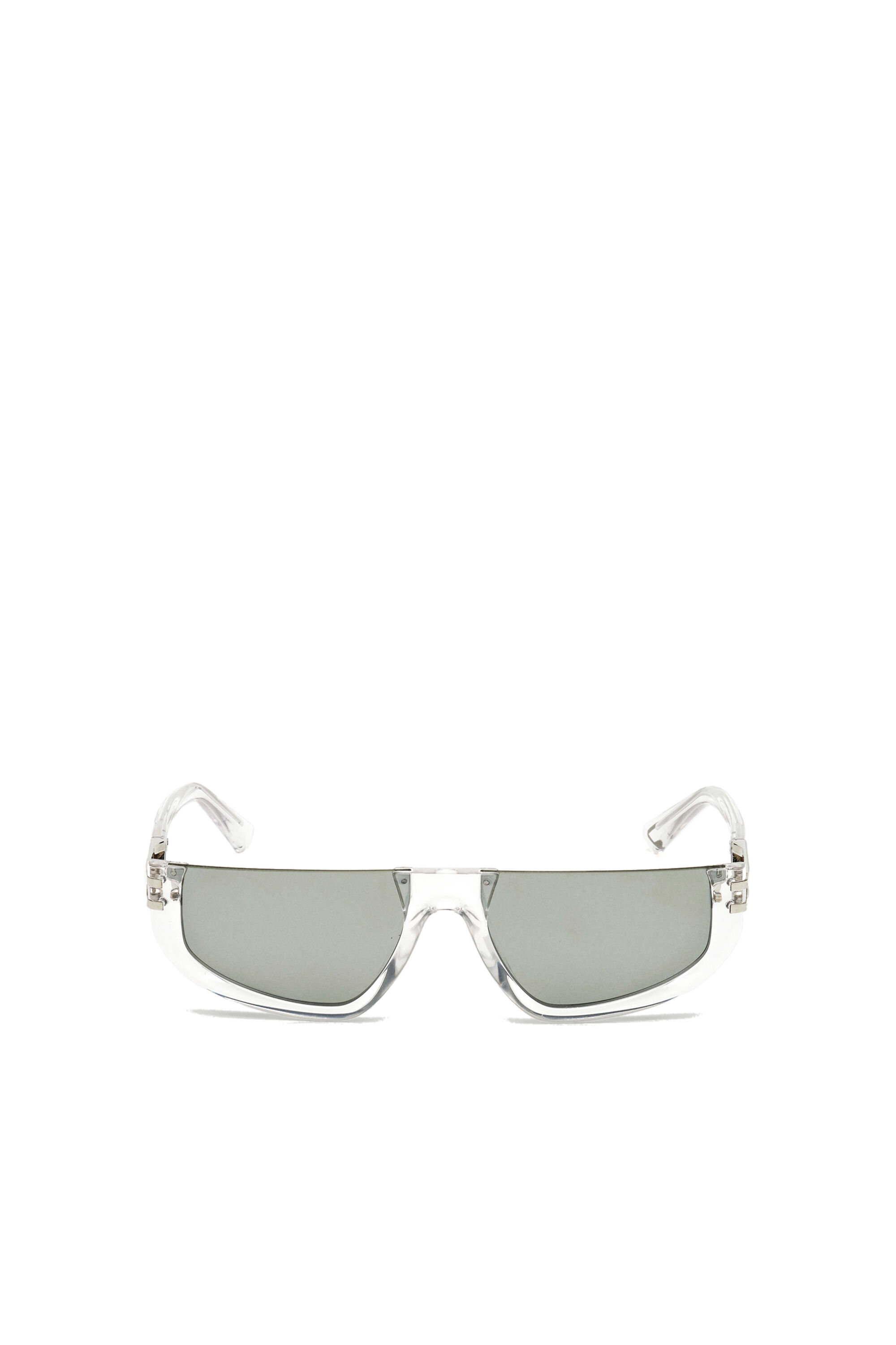 Diesel - DL0315, Man's Wraparound frame with mirror lenses in White - 1