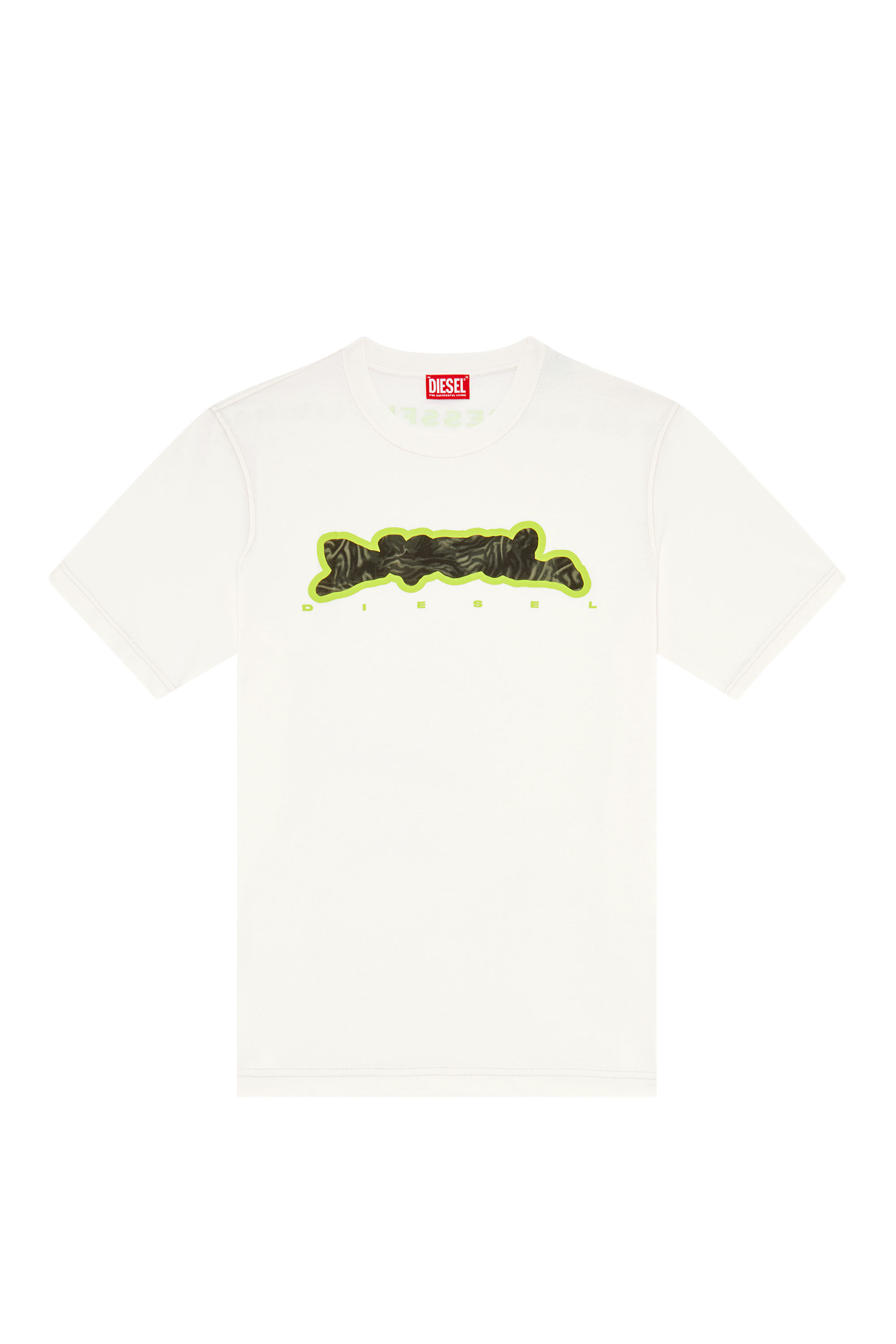 Men's T-shirt with zebra-camo motif | White | Diesel Men's T-shirt with zebra-camo motif | White | Diesel