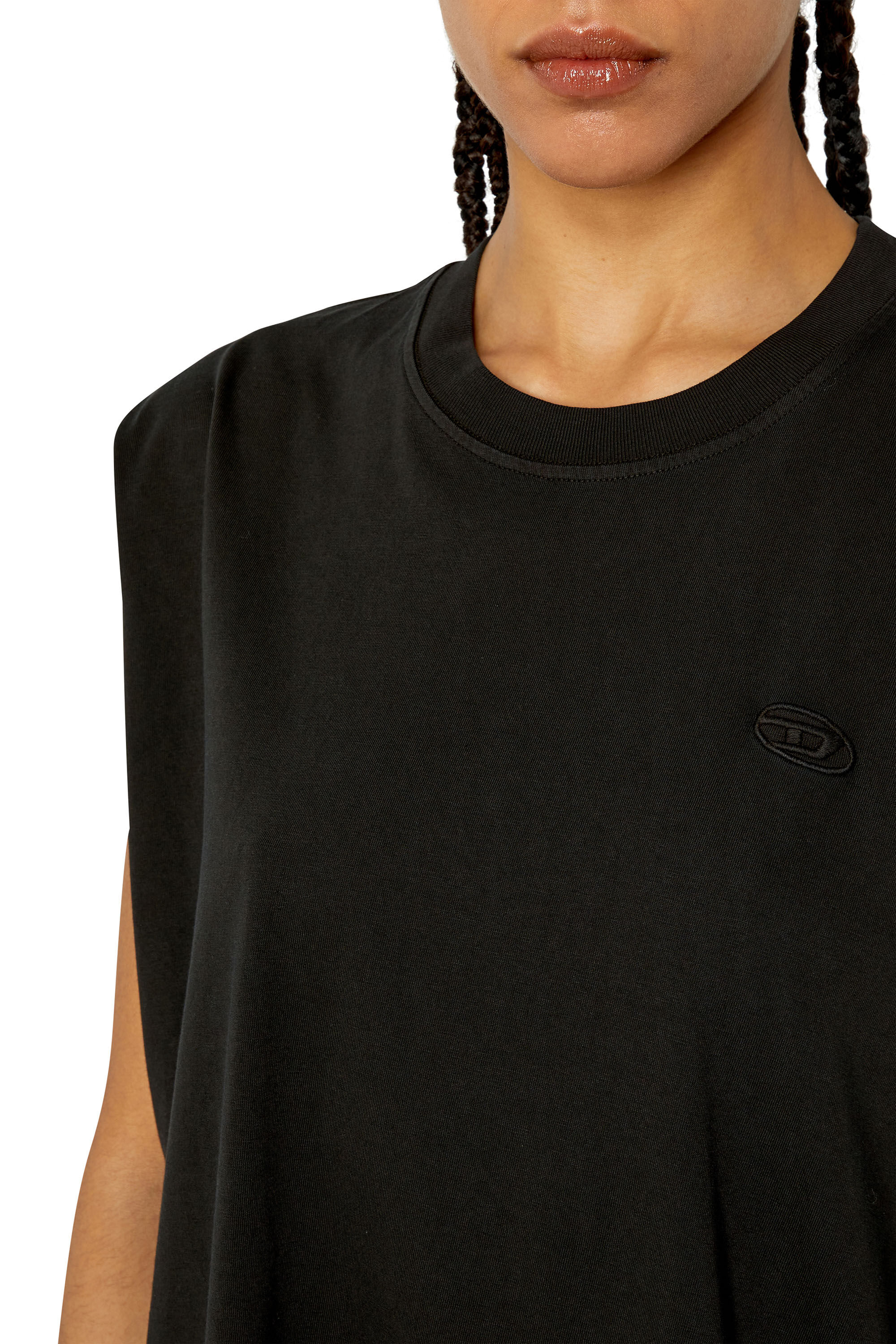 D ROLLETTY Woman T shirt dress with georgette hem Diesel