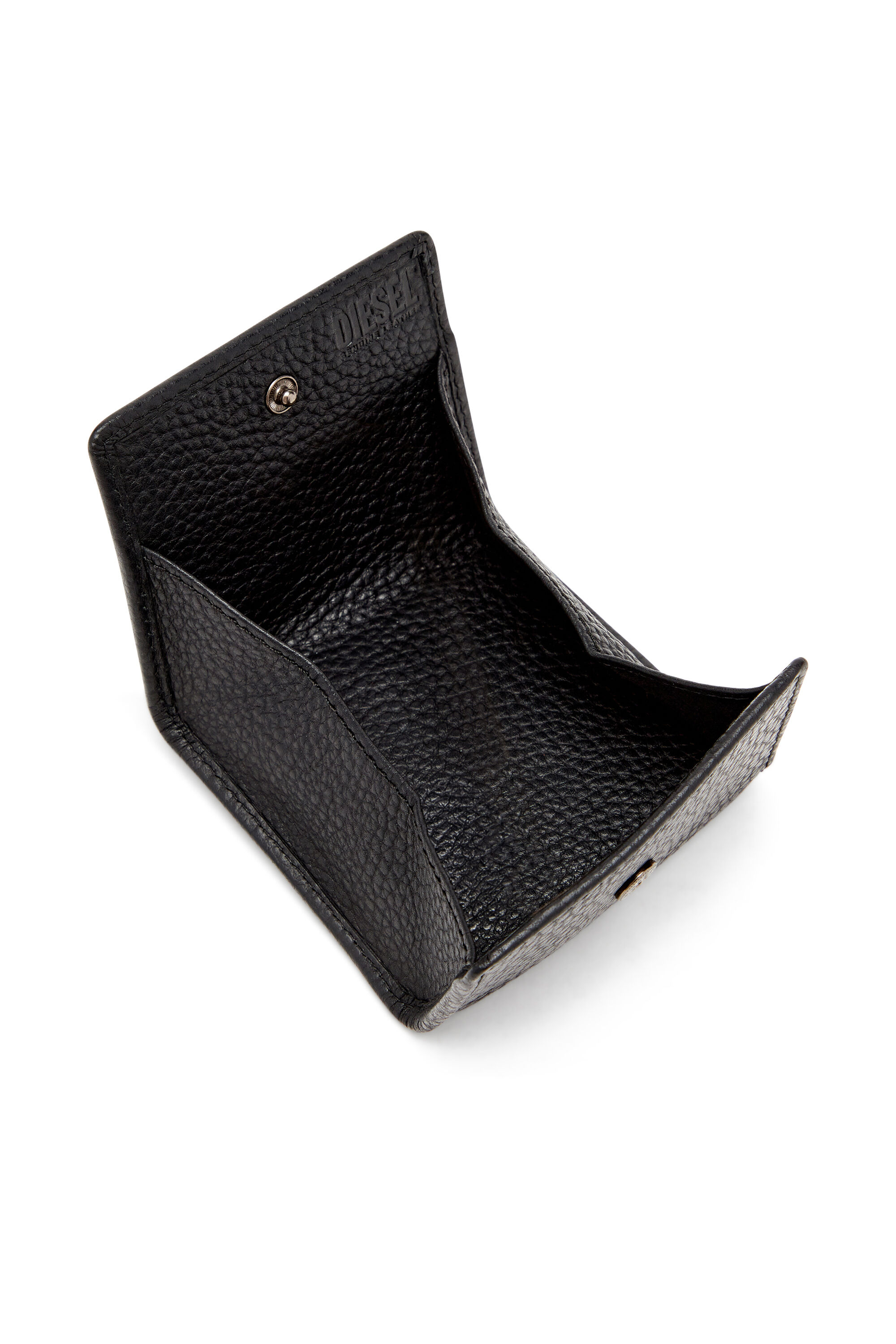 【DIESEL】hissu evo coin case Men's Coin purse in grainy leather | Black | Diesel