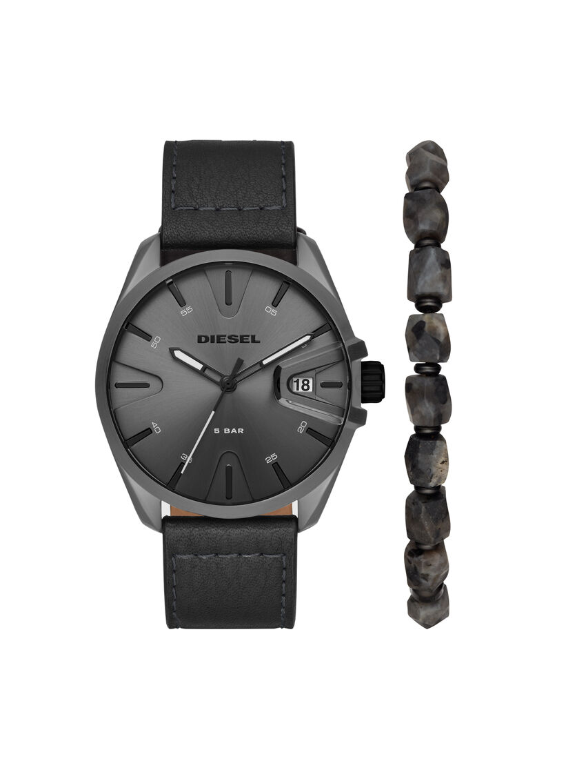 Dz1924 Man Ms9 Three Hand Black Leather Watch Diesel