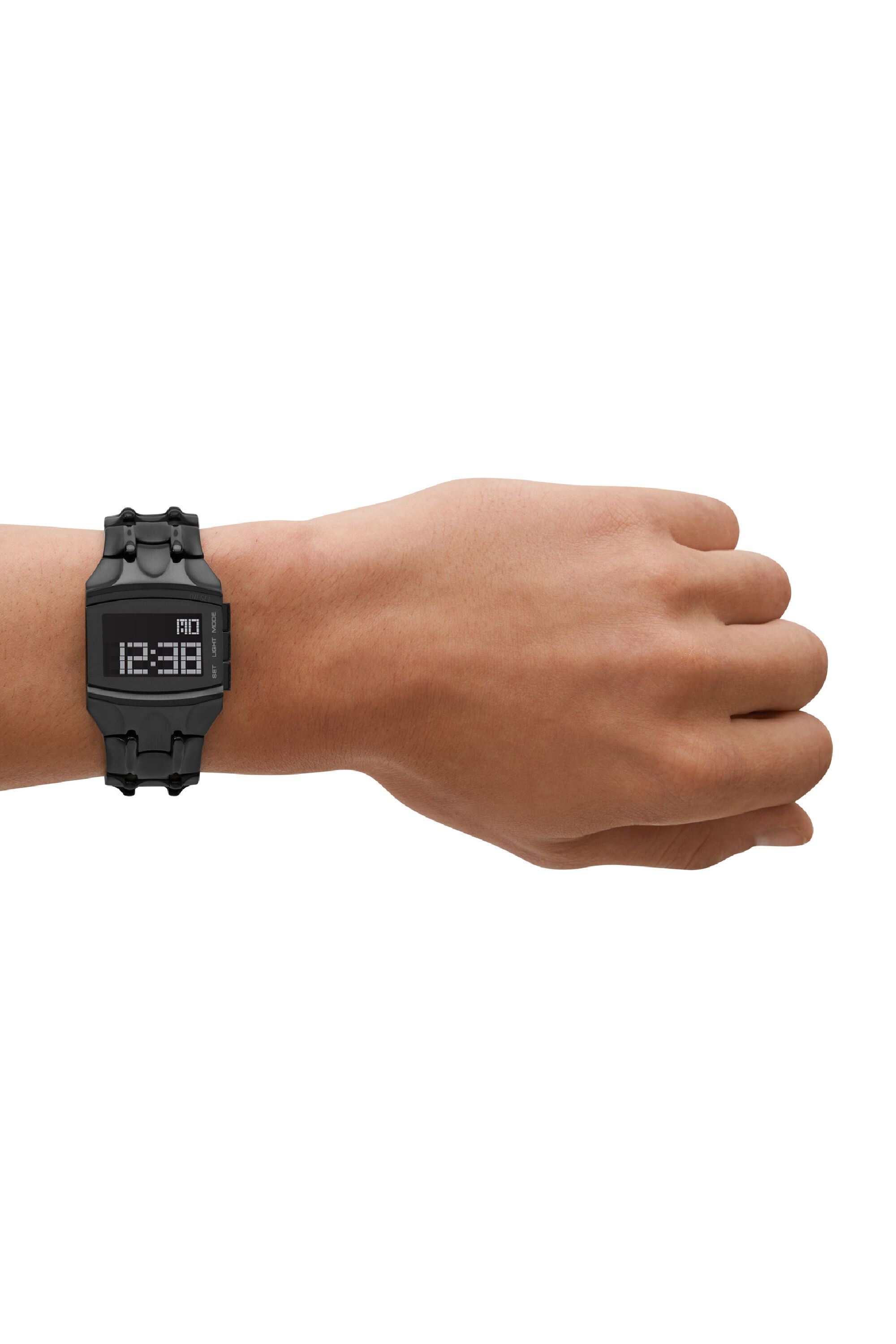 【信頼】 watch steel stainless Digital Croco Men's | Diesel | Black 時計