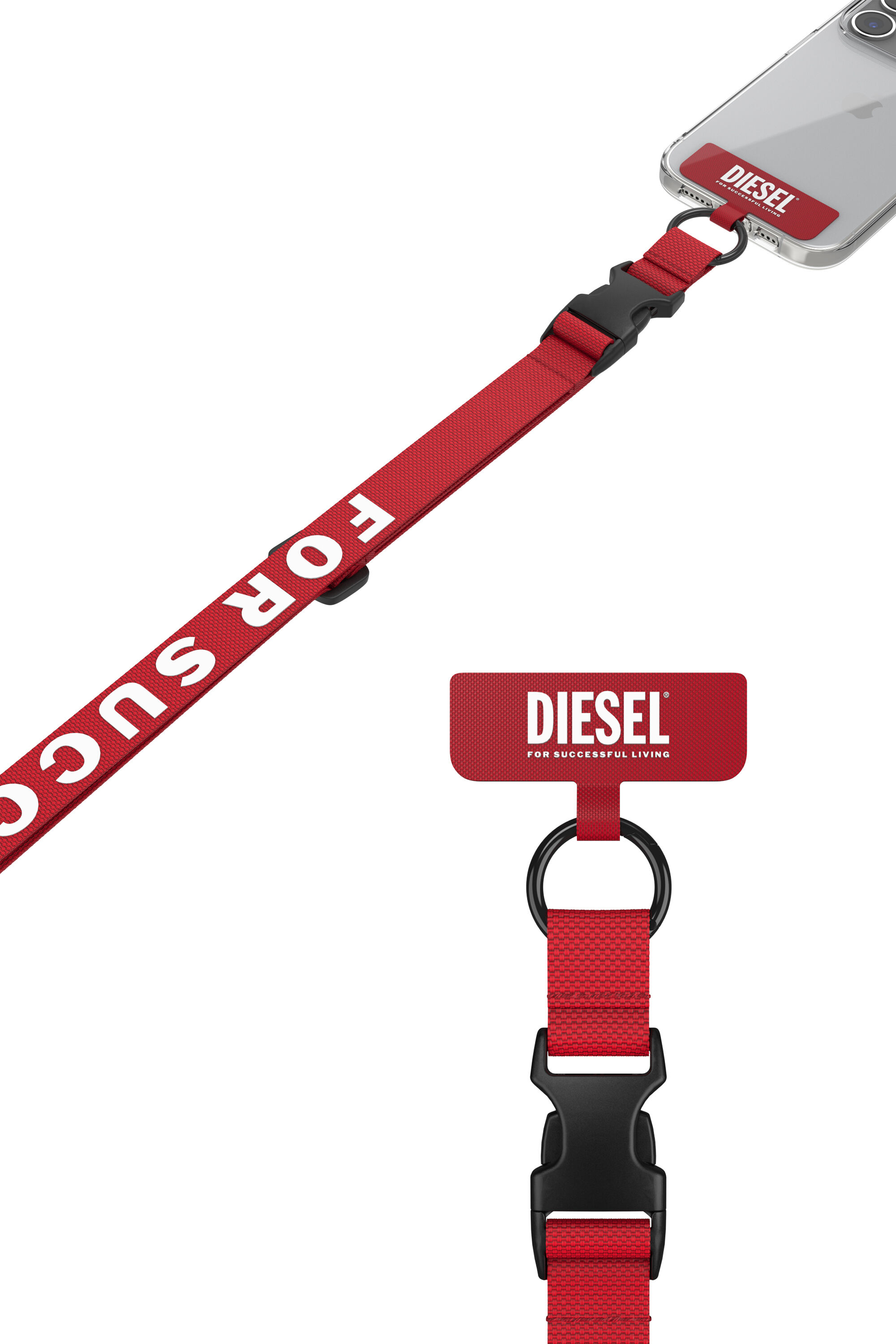 Diesel - 52945 UNIVERSAL NECKLACE, Cordón universal para smartphone Unisex in Rojo - 4