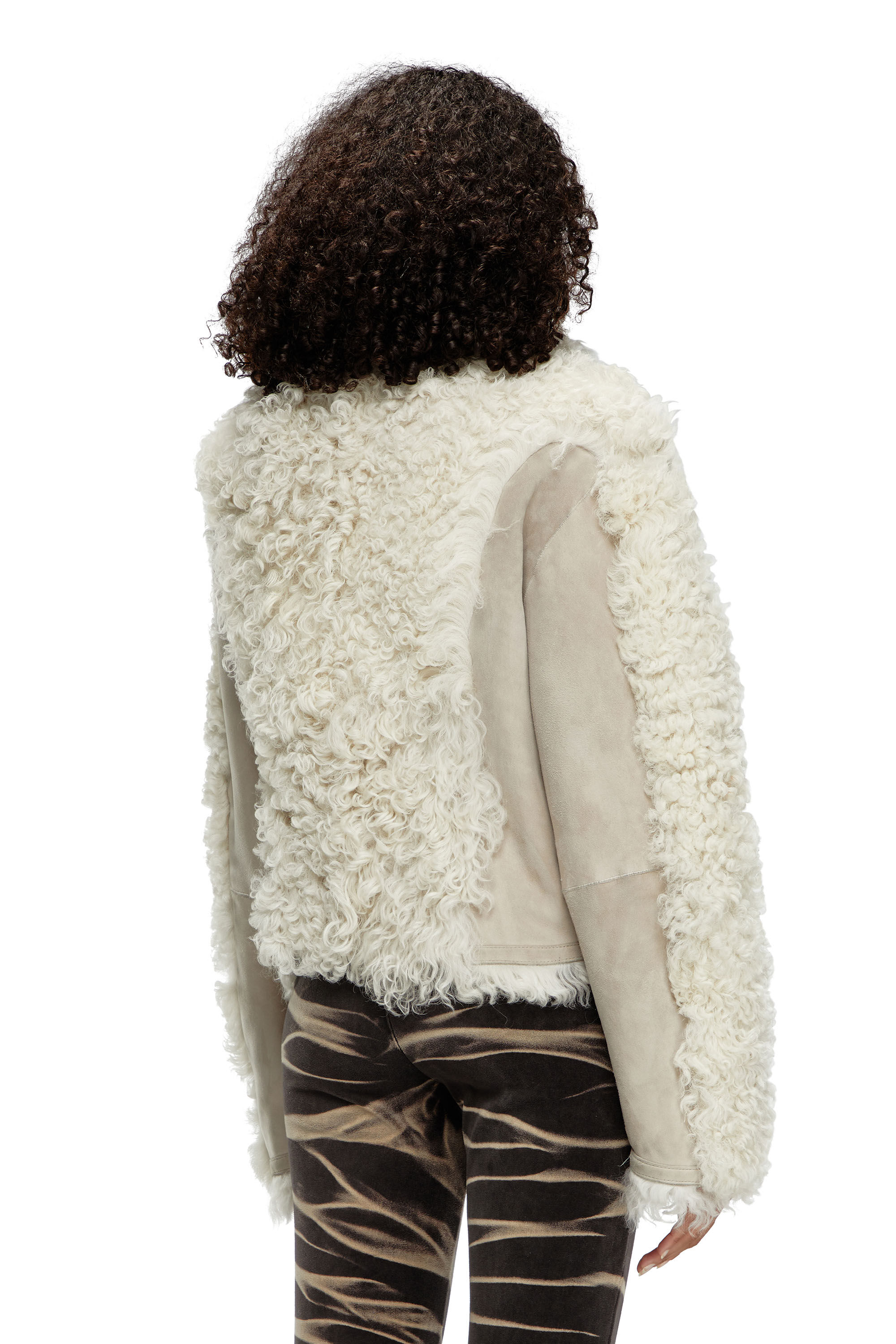 Diesel - L-AUREL, Chaqueta en piel de oveja Mujer in Blanco - 5