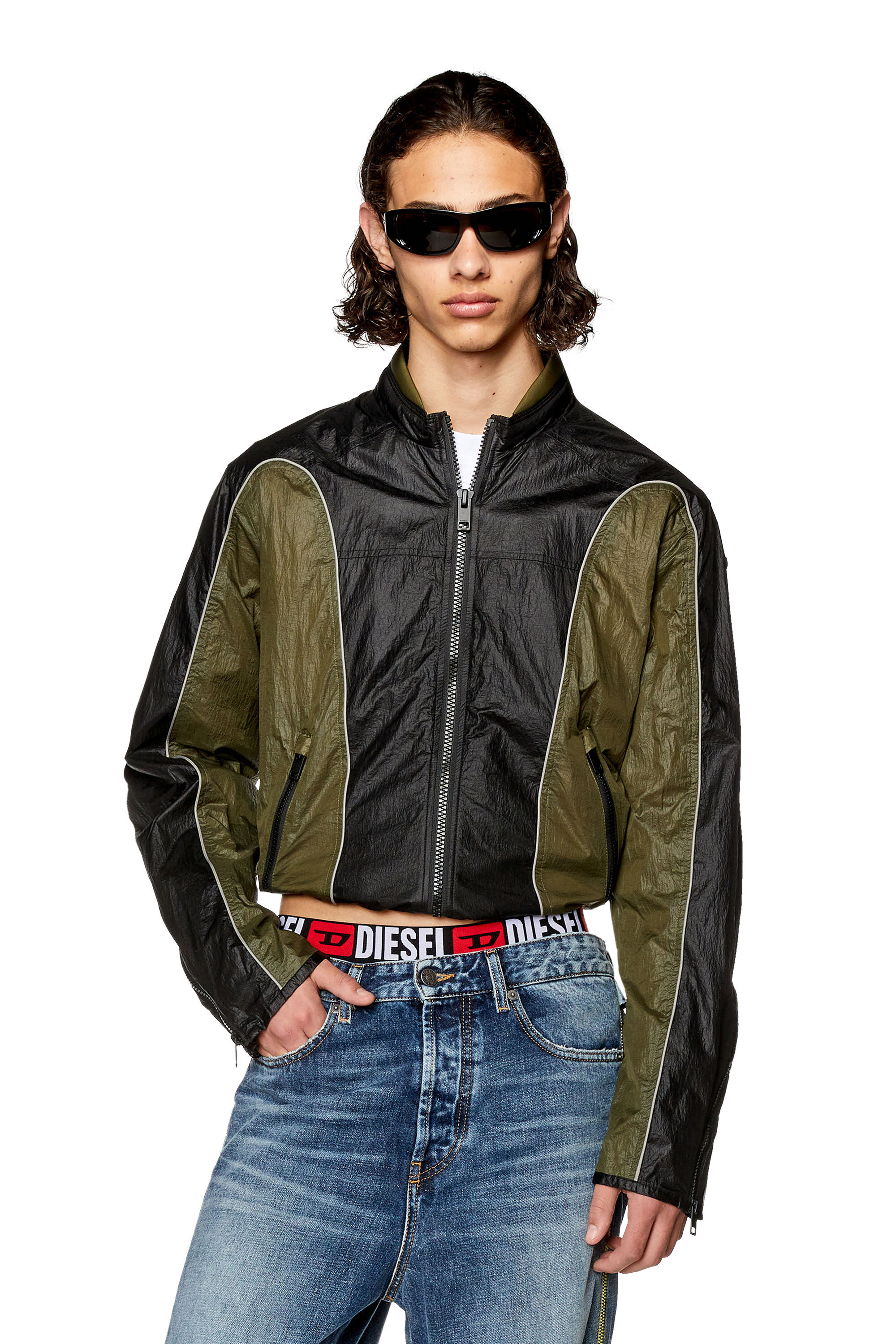 Men's Nylon jacket with contrast detailing | Multicolor | Diesel