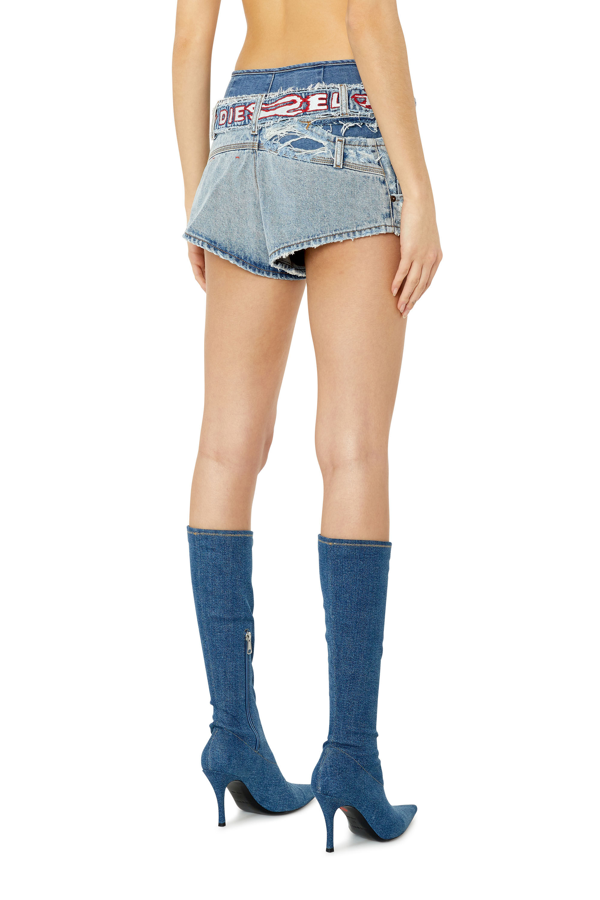 DE MONKER Woman Destroyed denim shorts Diesel