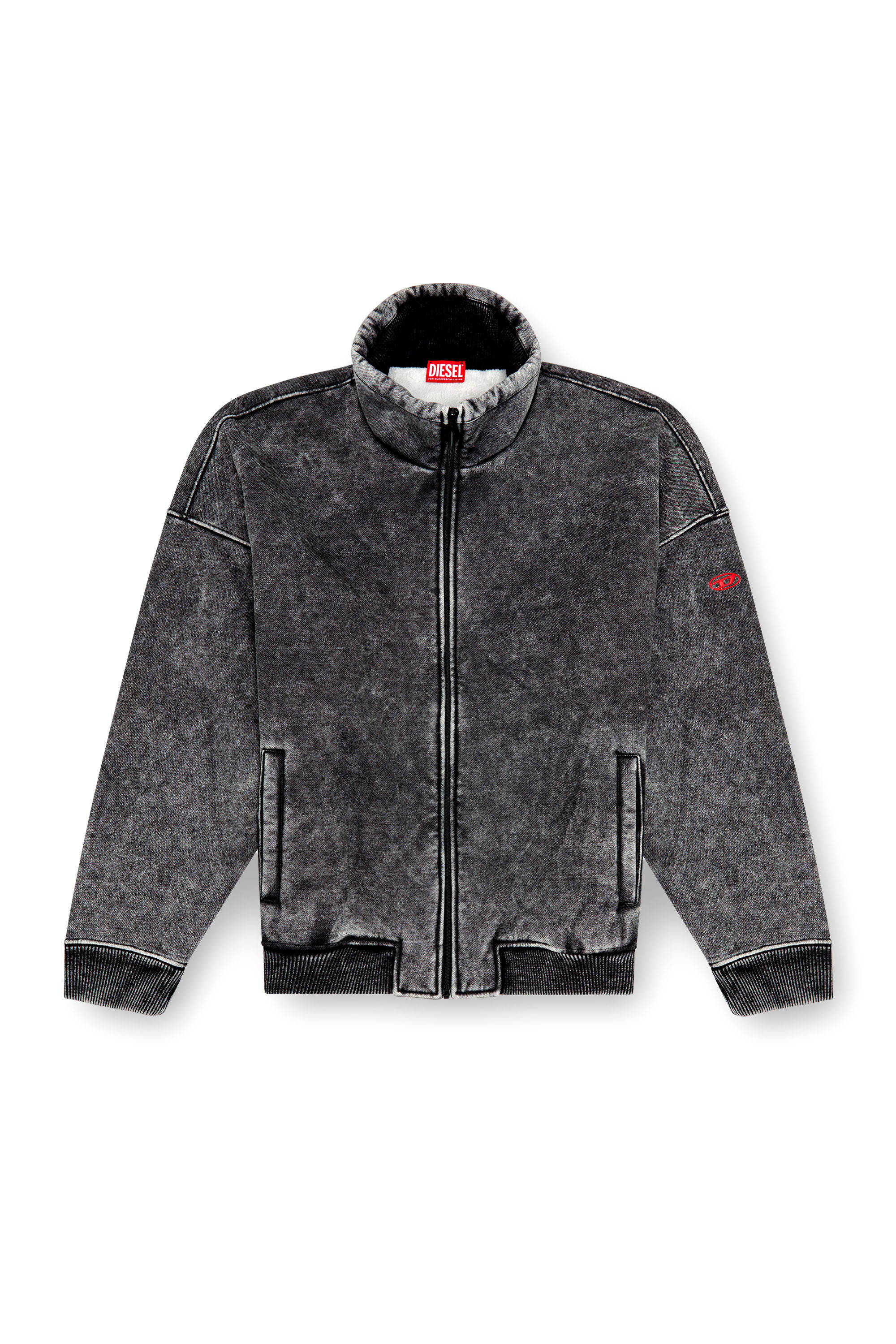 S-BATEL Jacket in teddy-bonded jersey｜ブルー｜メンズ｜DIESEL