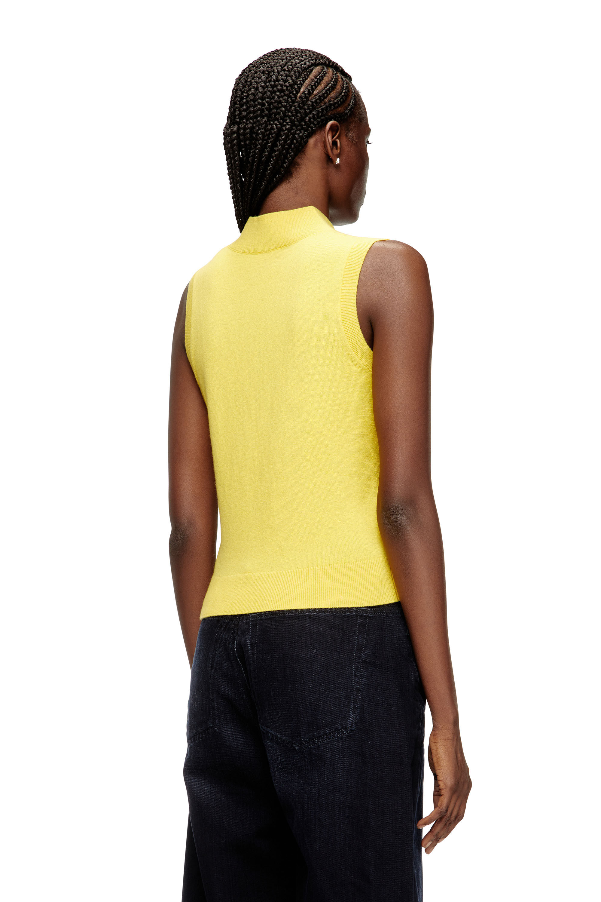 Diesel - M-ROMKO-SL, Chaleco de cuello alto con recortes en lana argyle Mujer in ToBeDefined - 4
