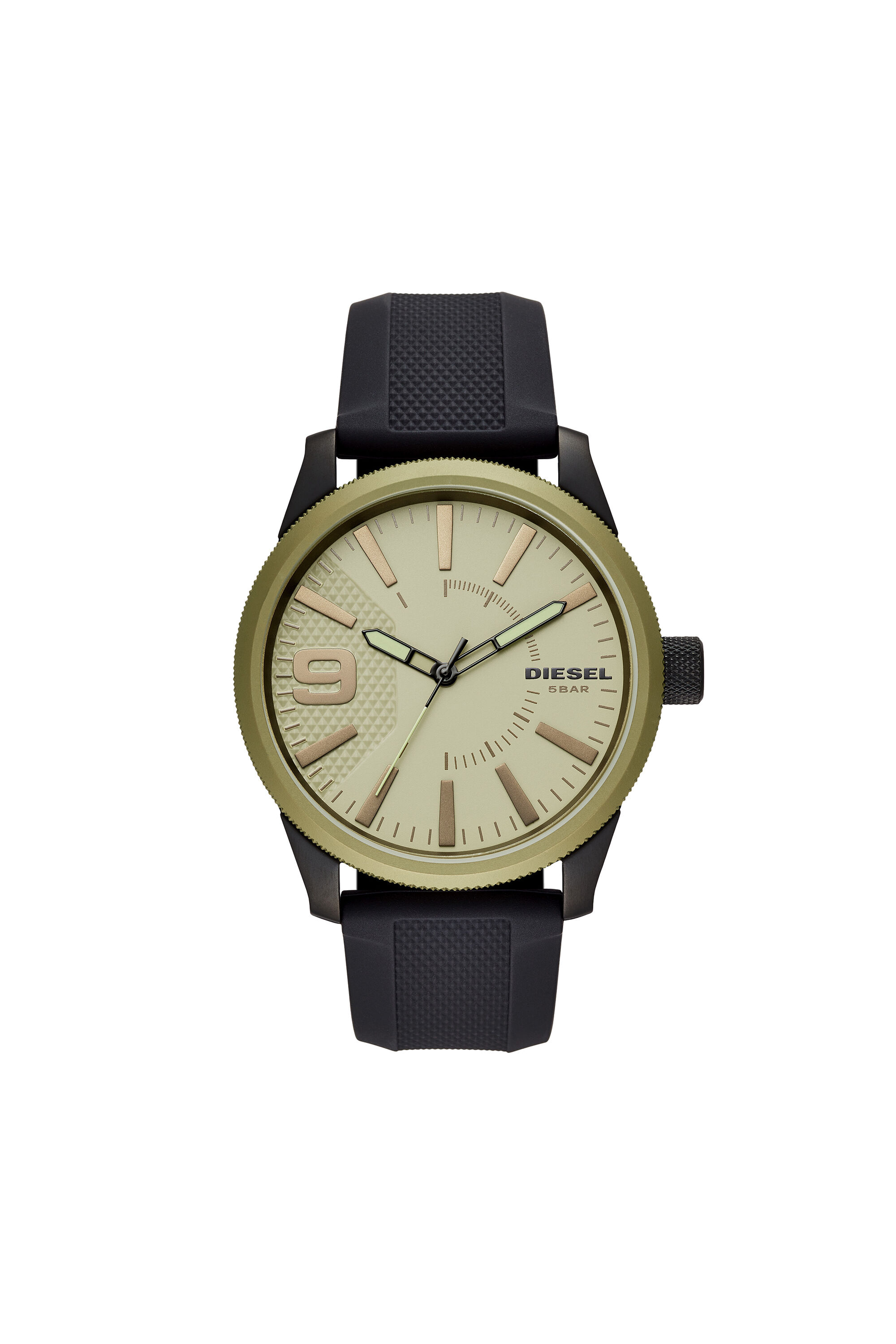DZ1875 Man Rasp Nsbb three hand black silicone watch Diesel