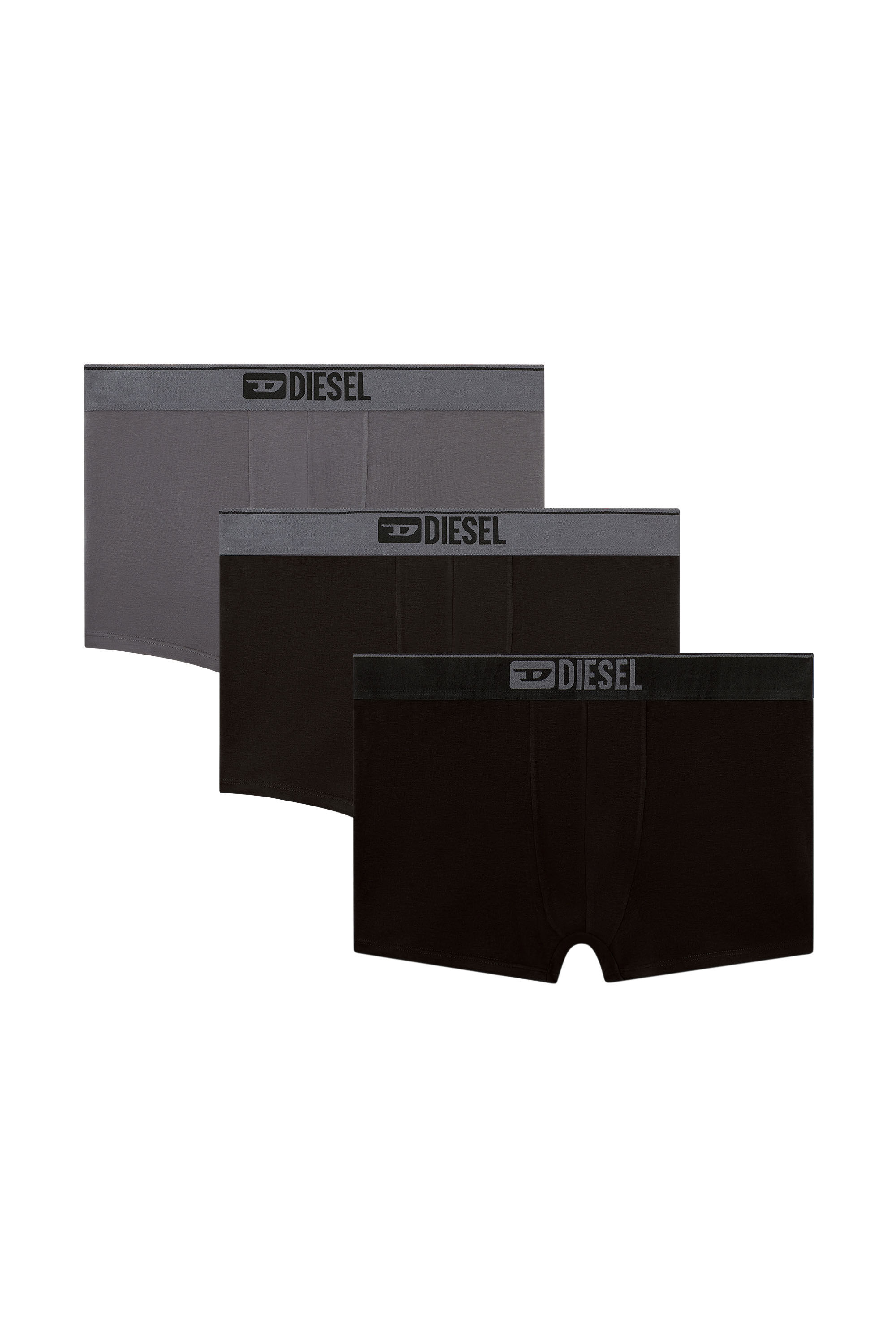 Diesel - UMBX-DAMIENTHREEPACK, Man's Three-pack of plain boxer in Black/Grey - 4
