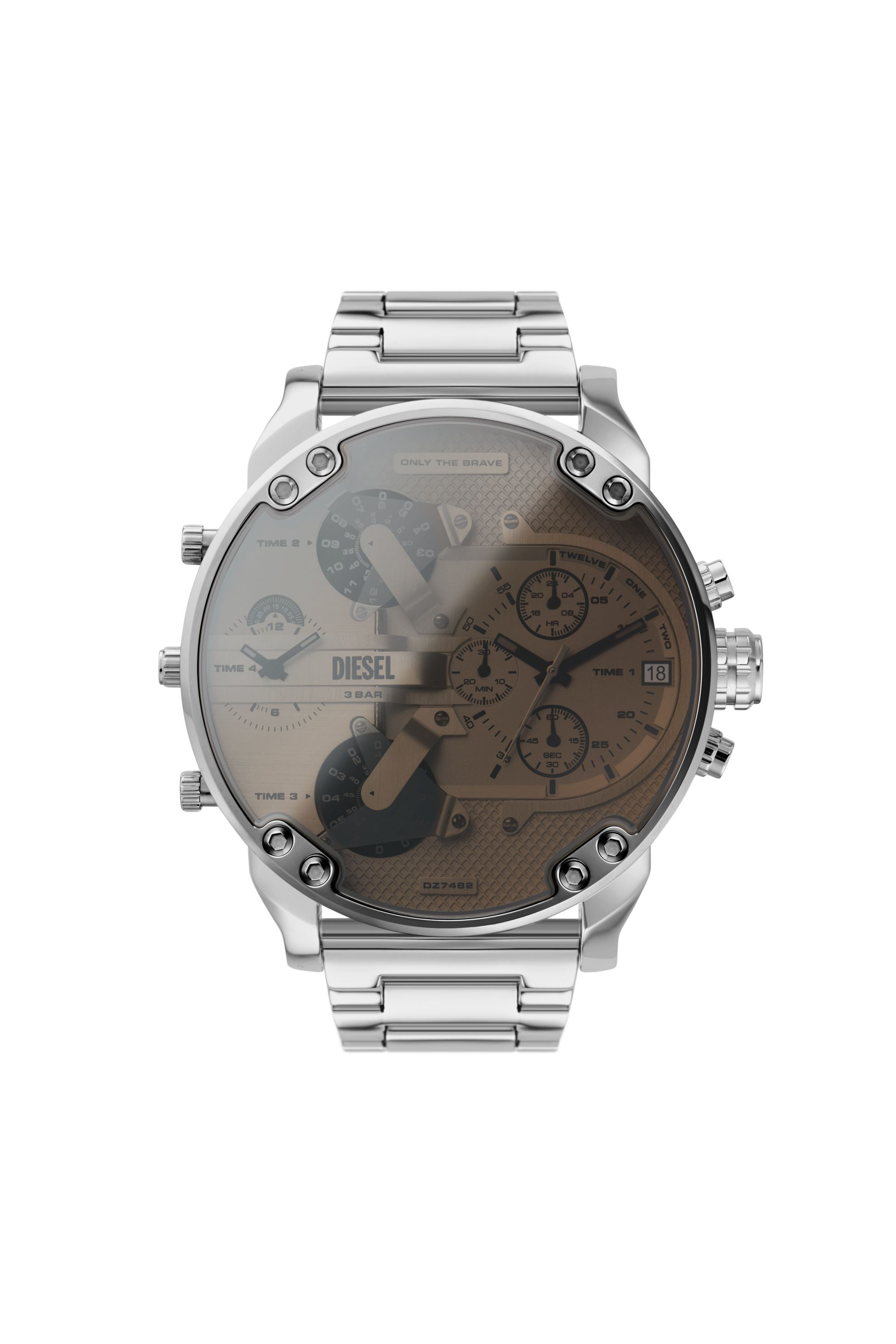 Men s Mr. Daddy 2.0 chronograph stainless steel watch Silver Diesel