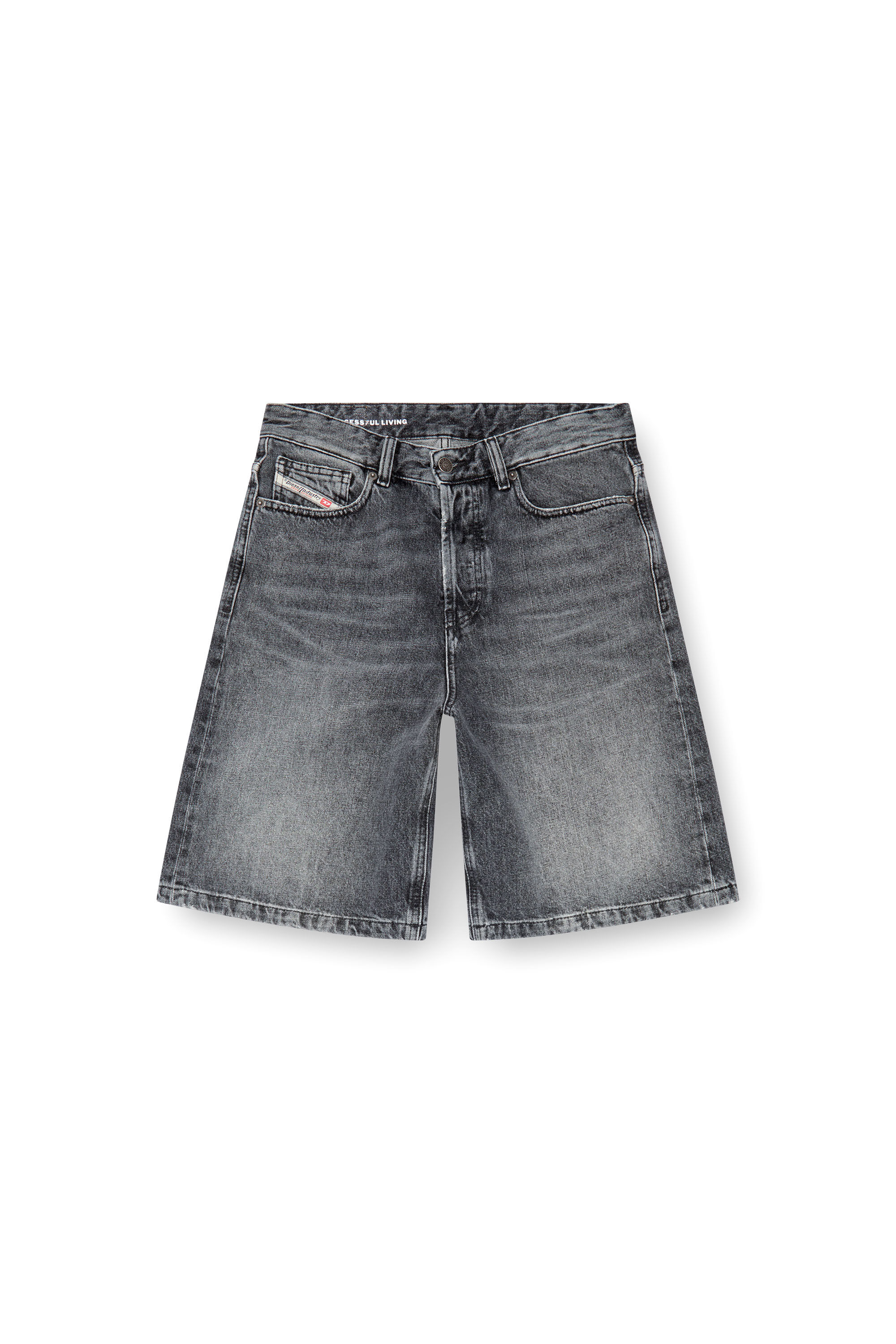 Diesel - DE-SIRE-SHORT, Pantalones cortos en denim de lavado impecable Mujer in Negro - 2