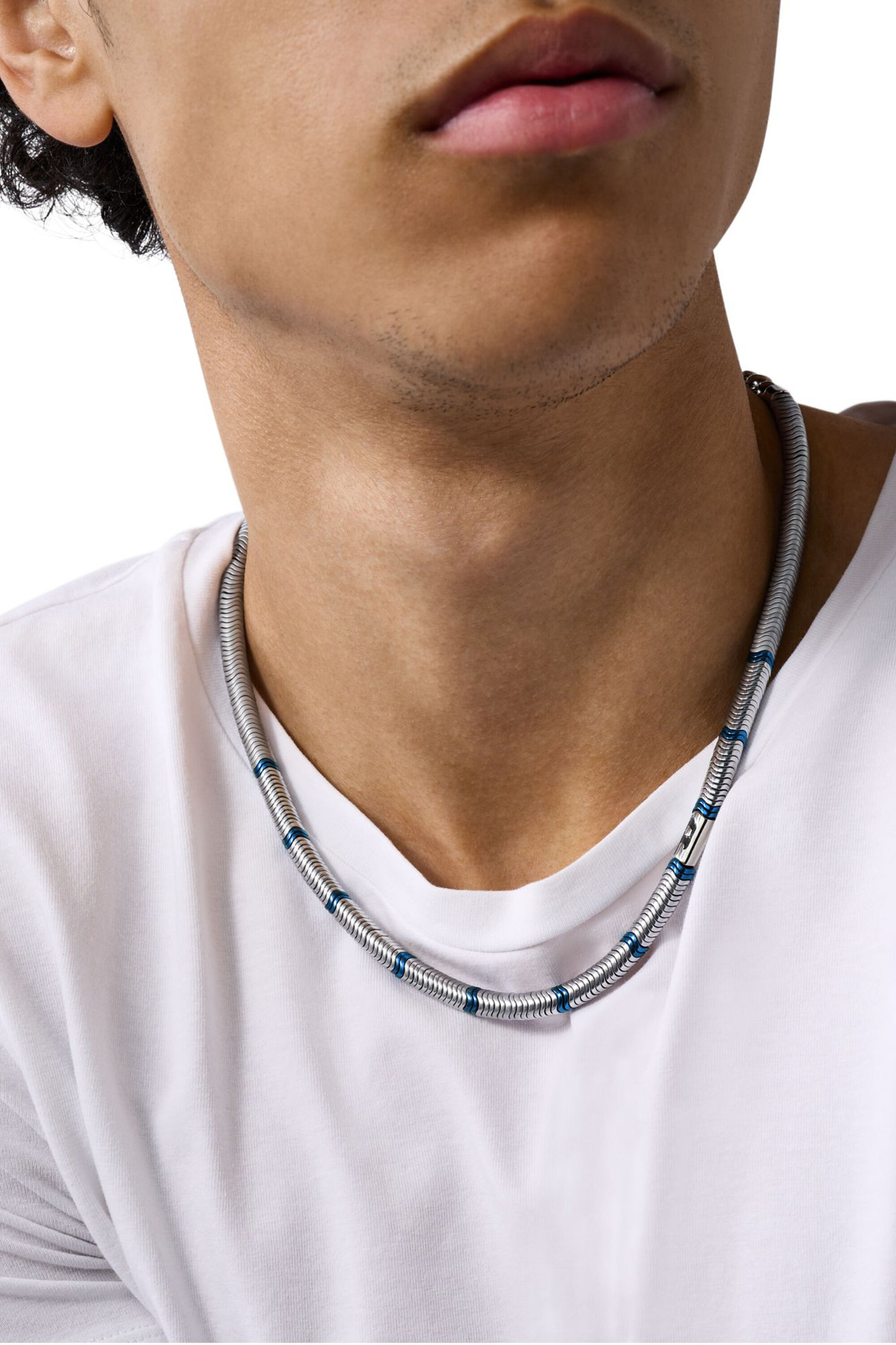 ★DIESEL★ロゴ DX1576931 ネックレス Women's Hematite Beaded Necklace | Silver | Diesel