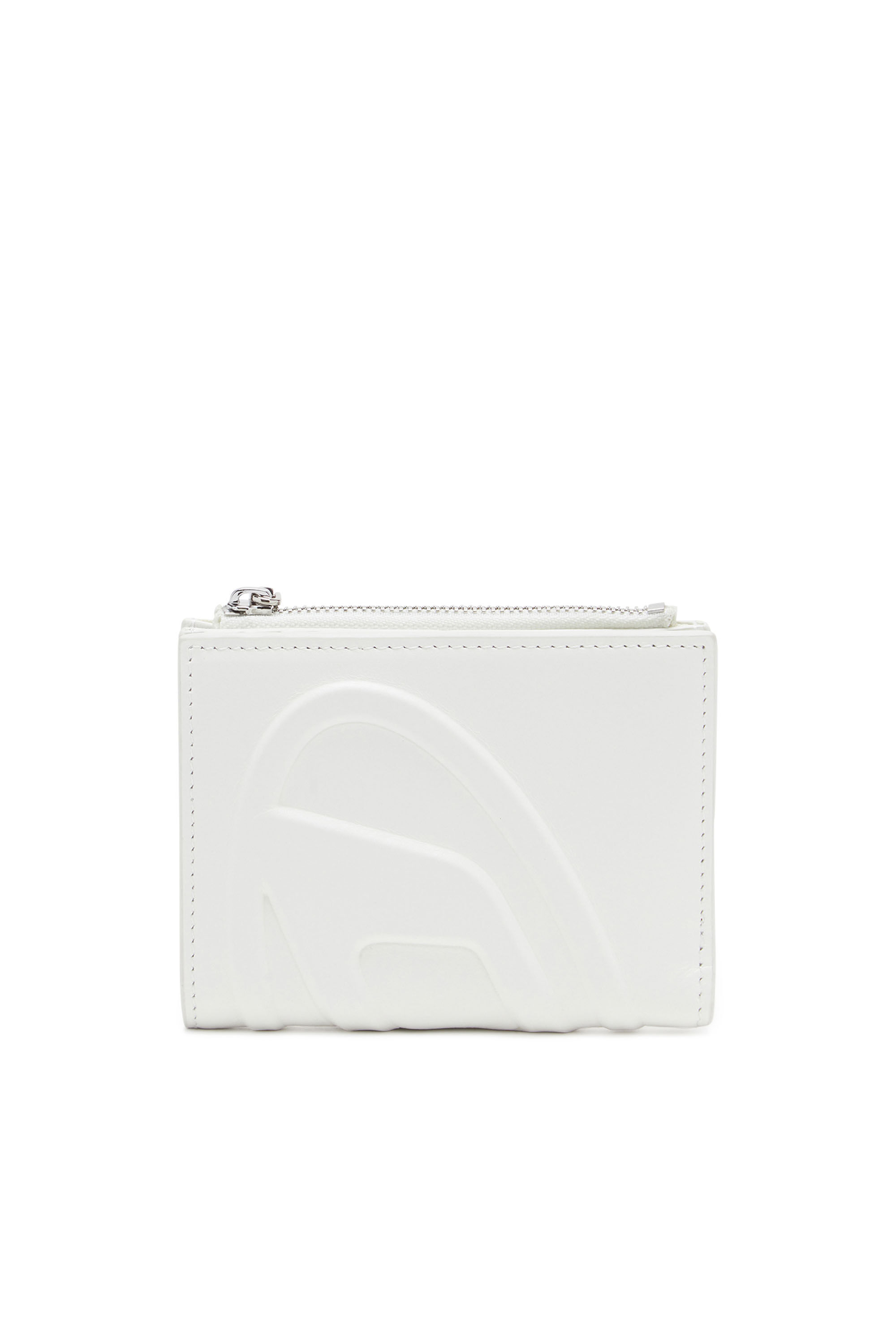 Women's Small leather wallet with embossed logo | White | Diesel