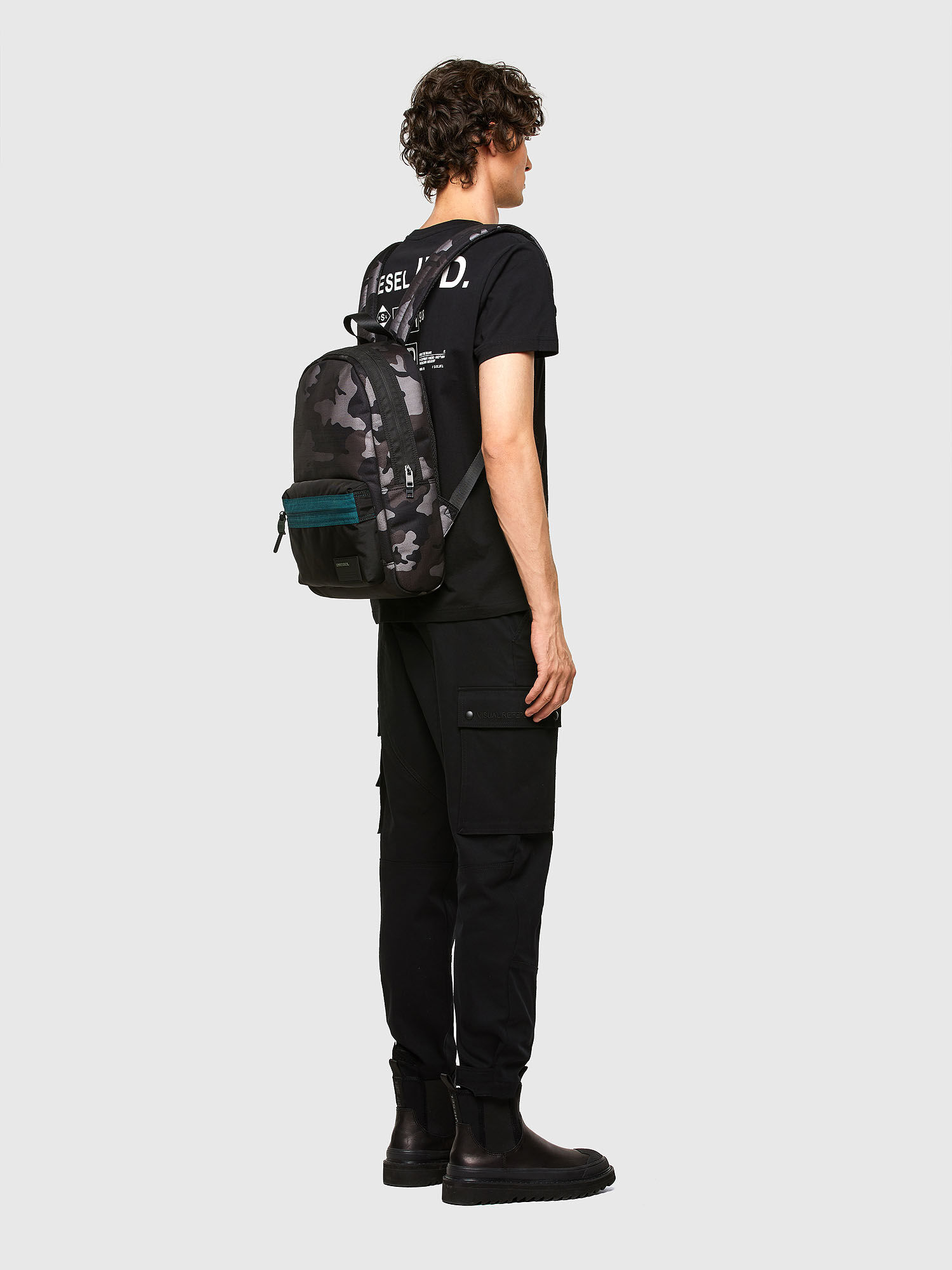 MIRANO Man Backpack in camo print mesh Diesel