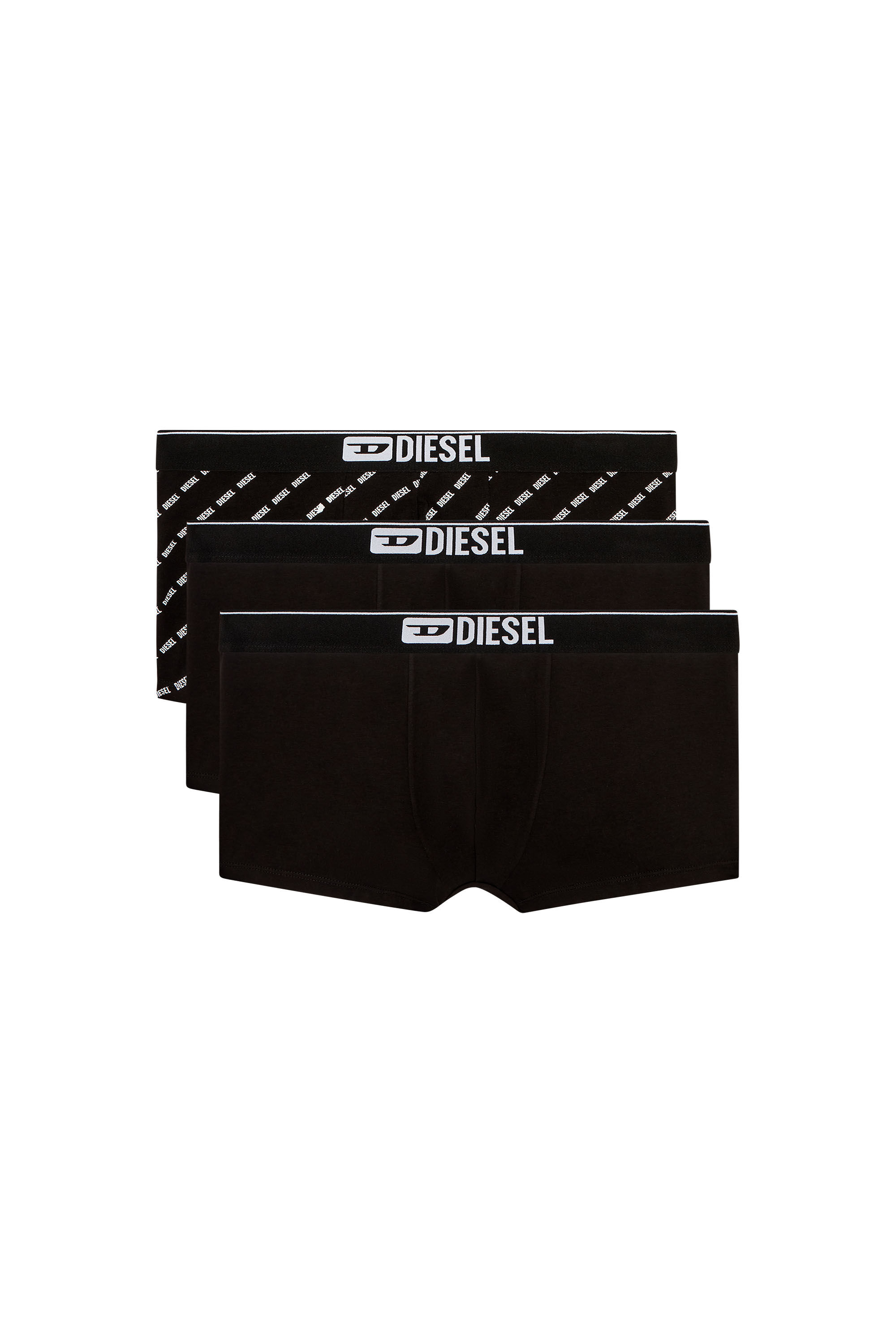 Diesel - DAMIEN-THREEPACK, Paquete de tres bóxers ajustados con logotipo en diagonal Hombre in Negro - 4