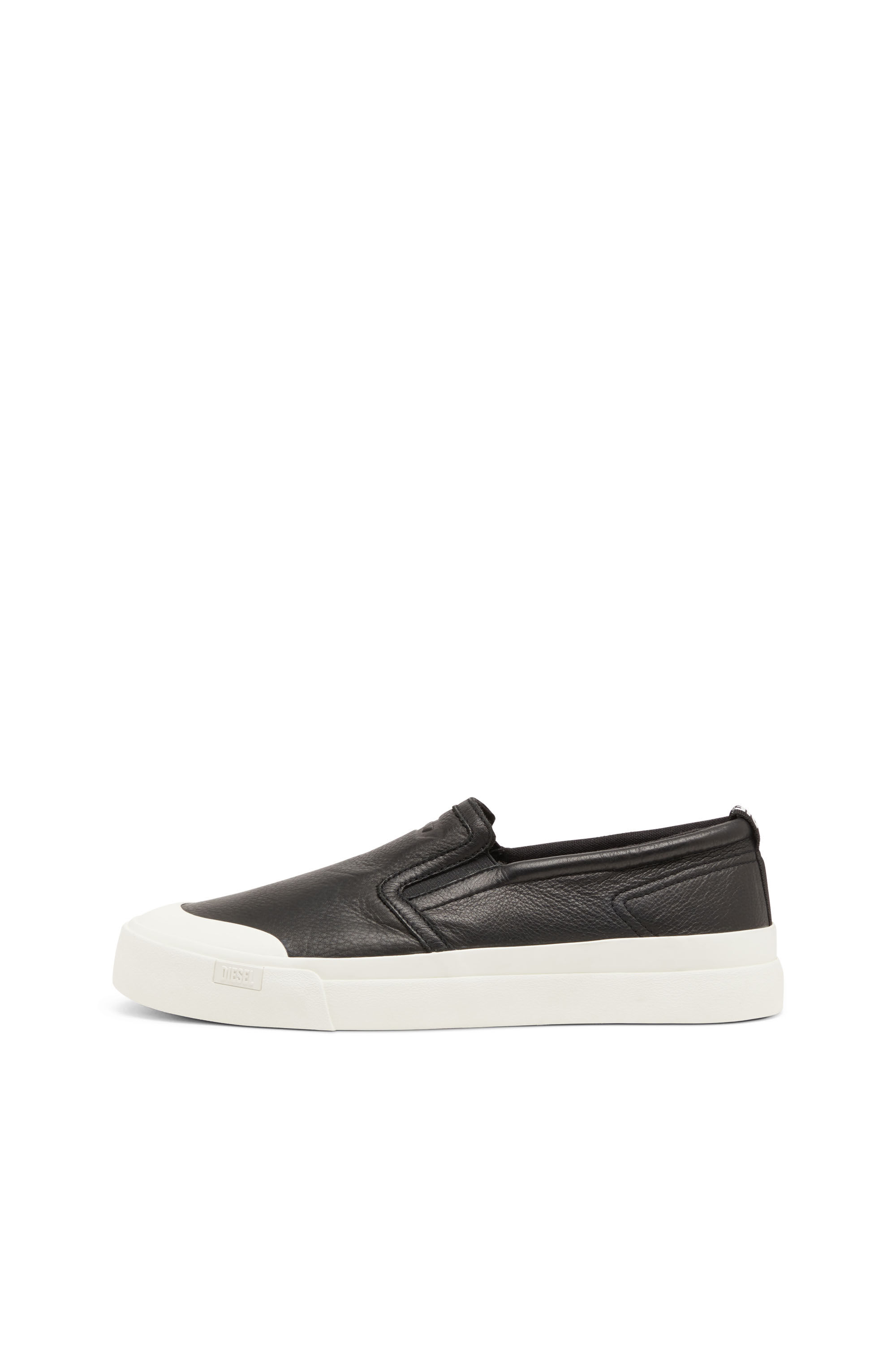 Diesel - S-ATHOS SLIP ON, Man's S-Athos-Slip-on sneakers in plain leather in Black - 7