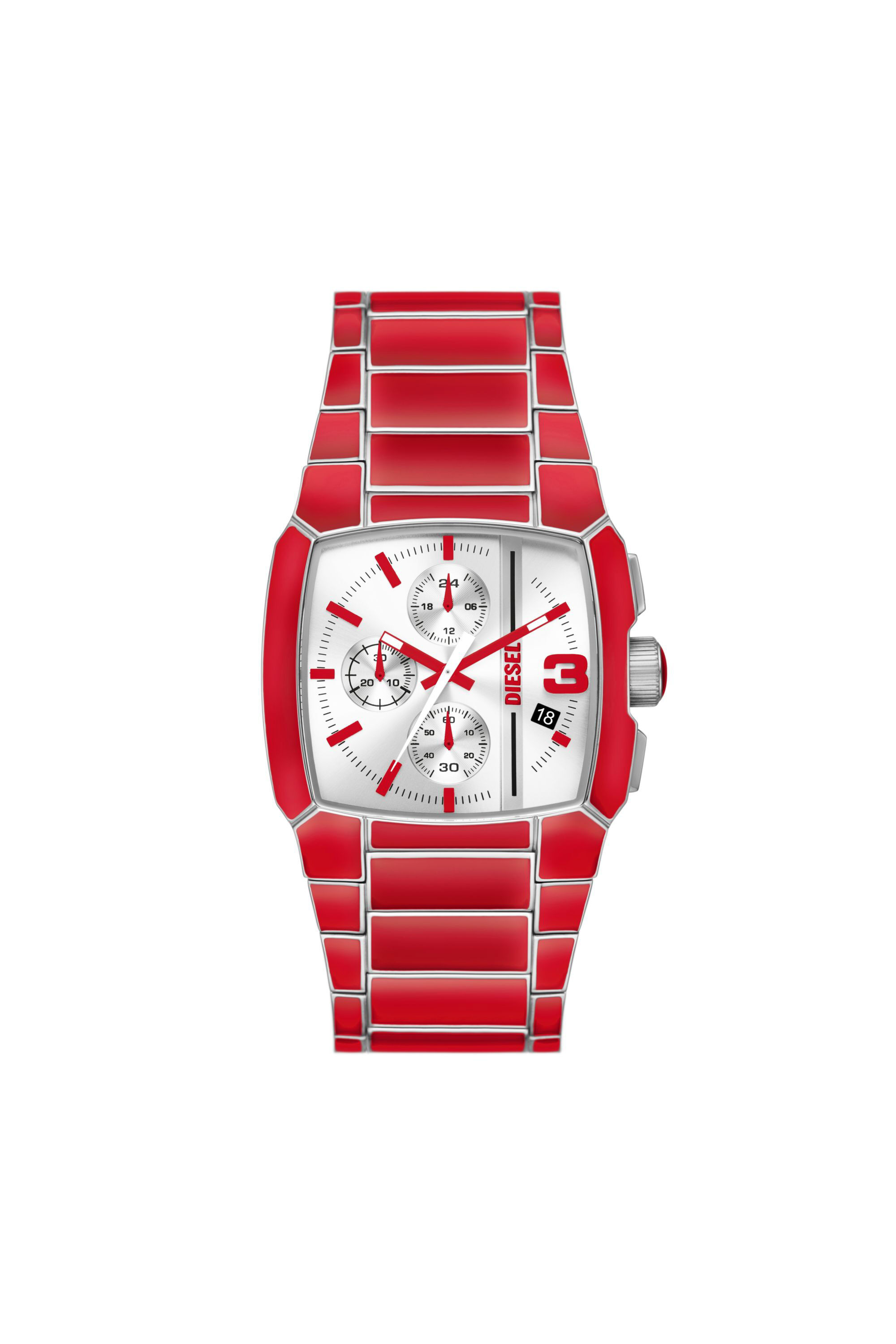 Diesel - DZ4637, Reloj Cliffhanger de acero inoxidable Unisex in Rojo - 1