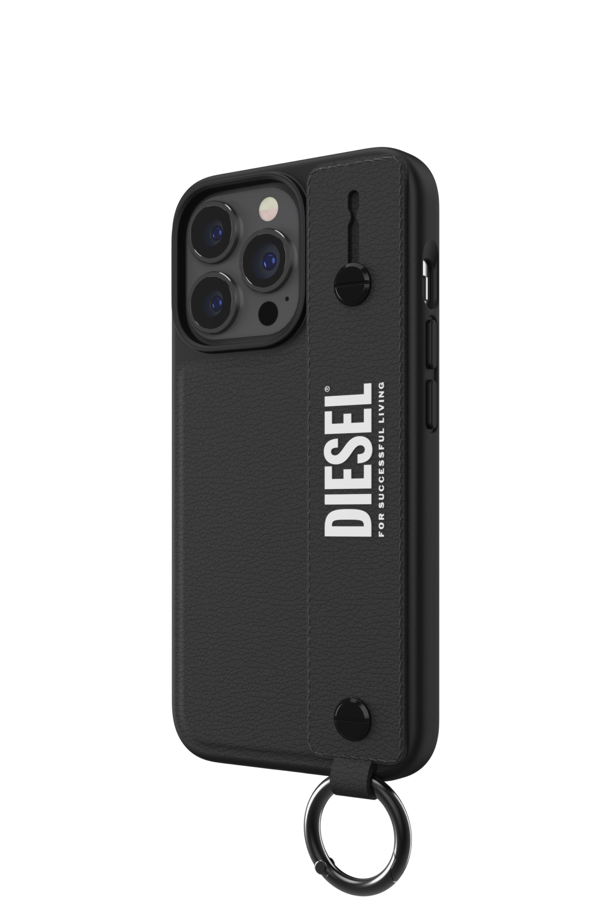Diesel - 47177 TECH CHAIN, Funda con banda de agarre por iPhone 13/13 Pro Unisex in Negro - 4