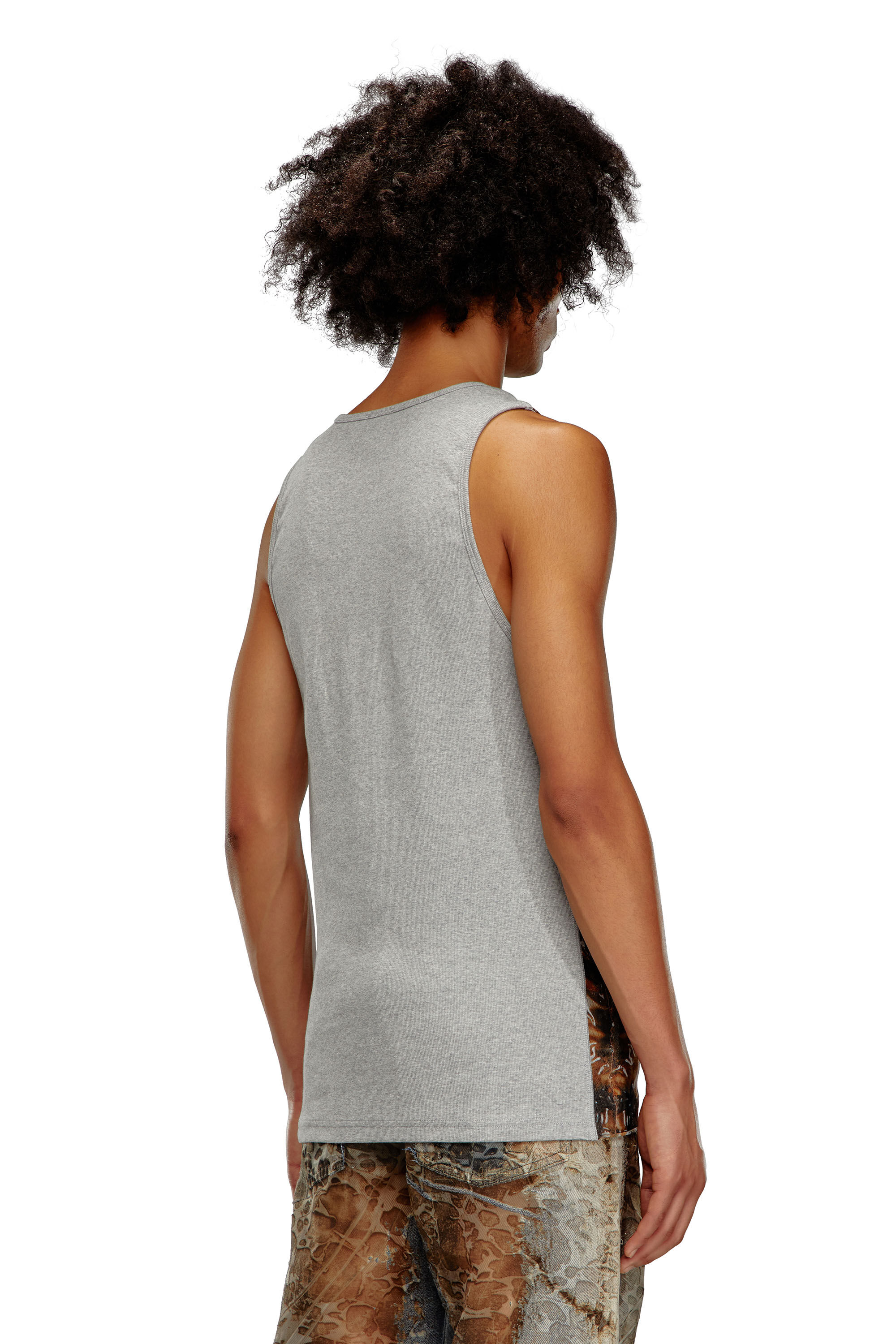 柔らかな質感の Tulle Men's tank Diesel | Grey | print plastic burning with トップス