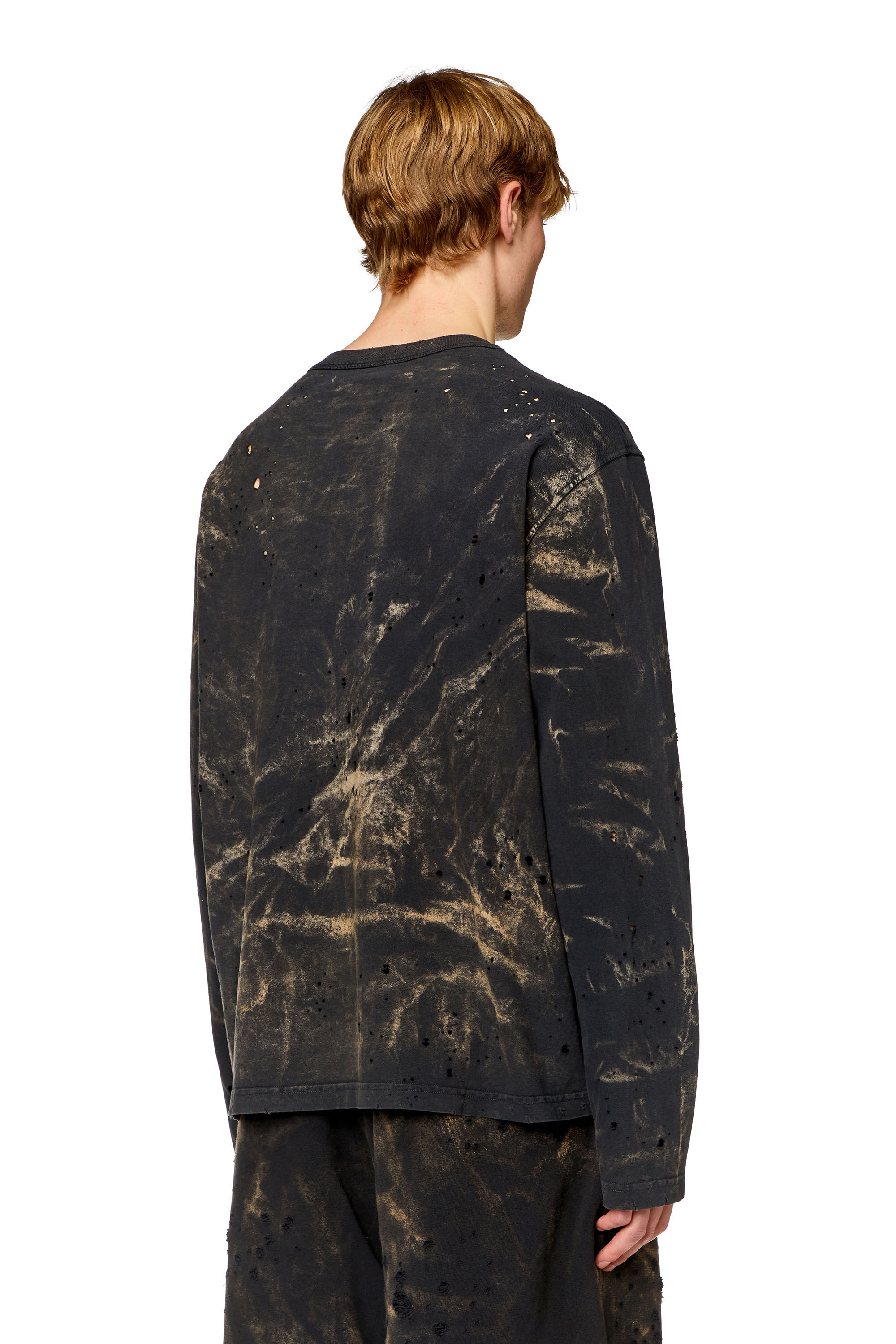 ふるさと納税 Men's Diesel | Black | T-shirt long-sleeve Destroyed トップス
