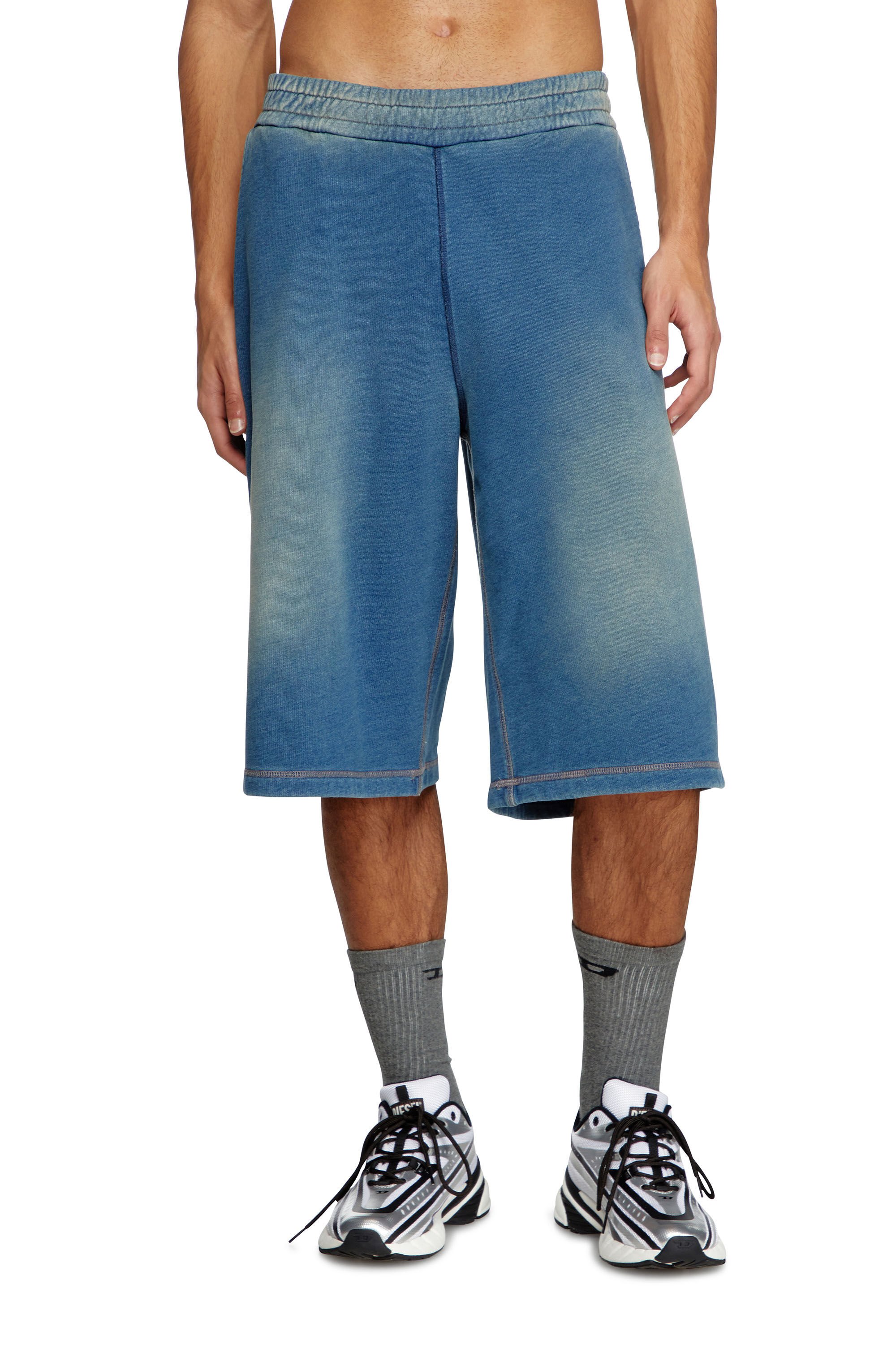Men's Faded indigo sweat shorts | Blue | Diesel