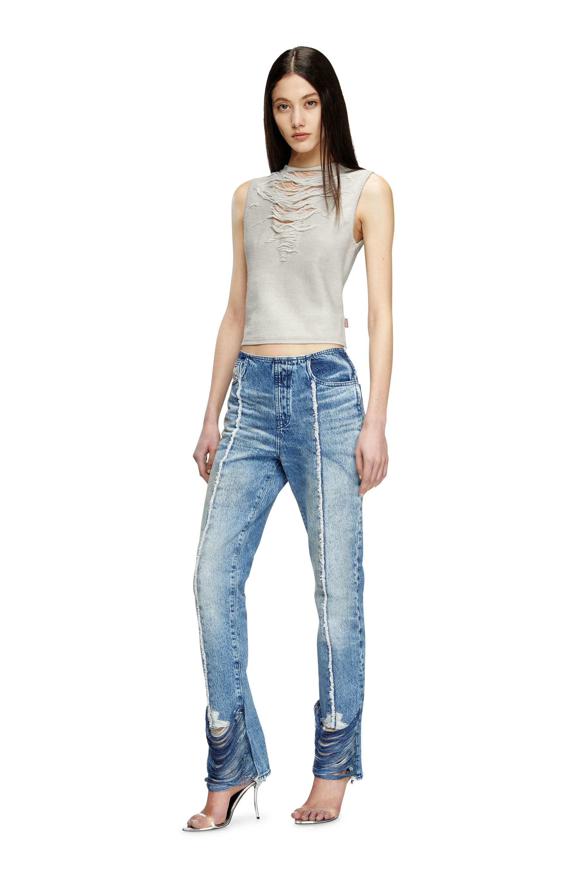パンツ DIESEL Women Straight Pants A179340CMBM 01 BLUE Women's Bootcut Jeans | Medium blue | Diesel D-Ginna