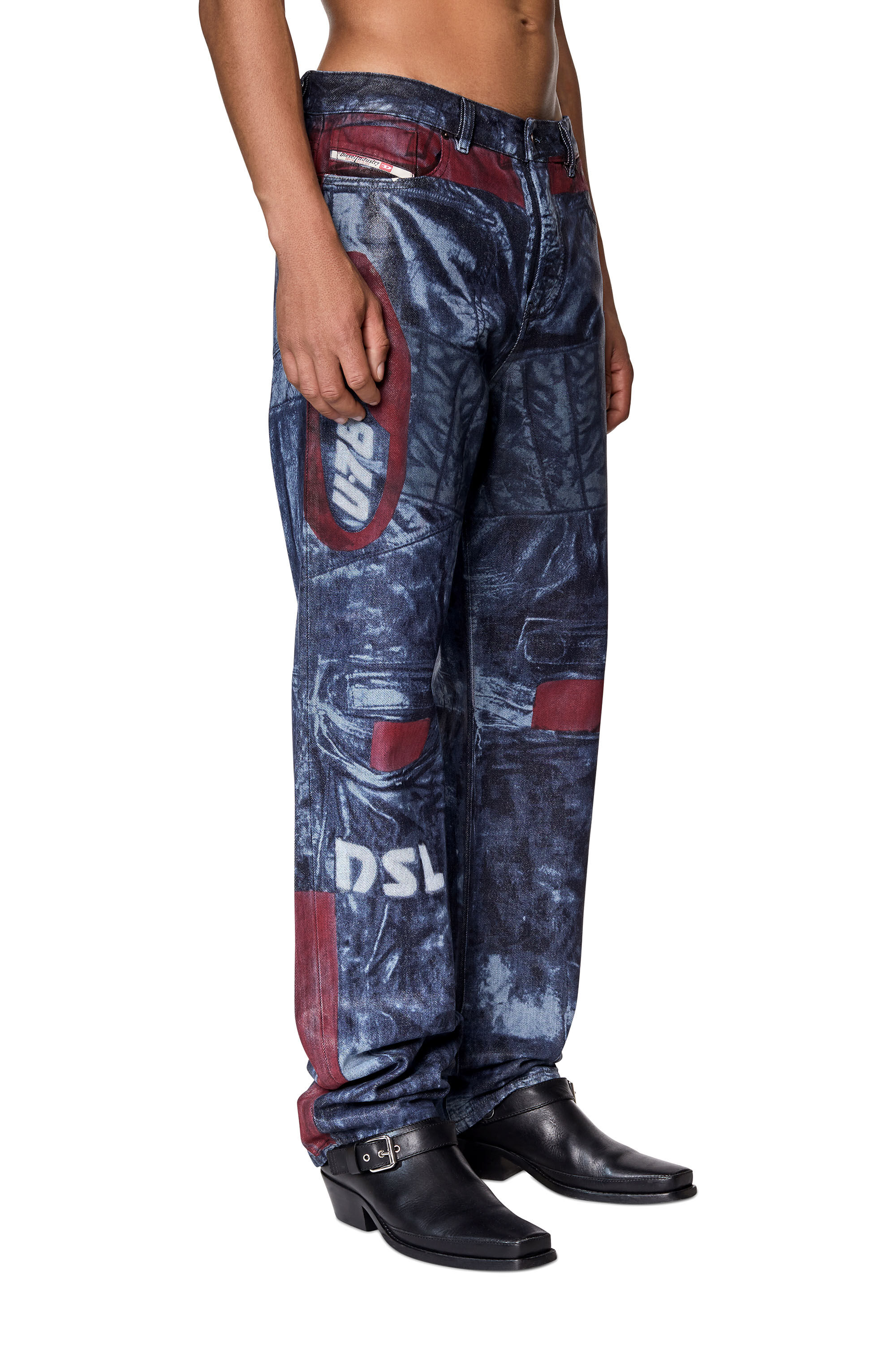 Diesel - 1955 D-Rekiv 09D26 Straight Jeans, Blue/Red - Image 5