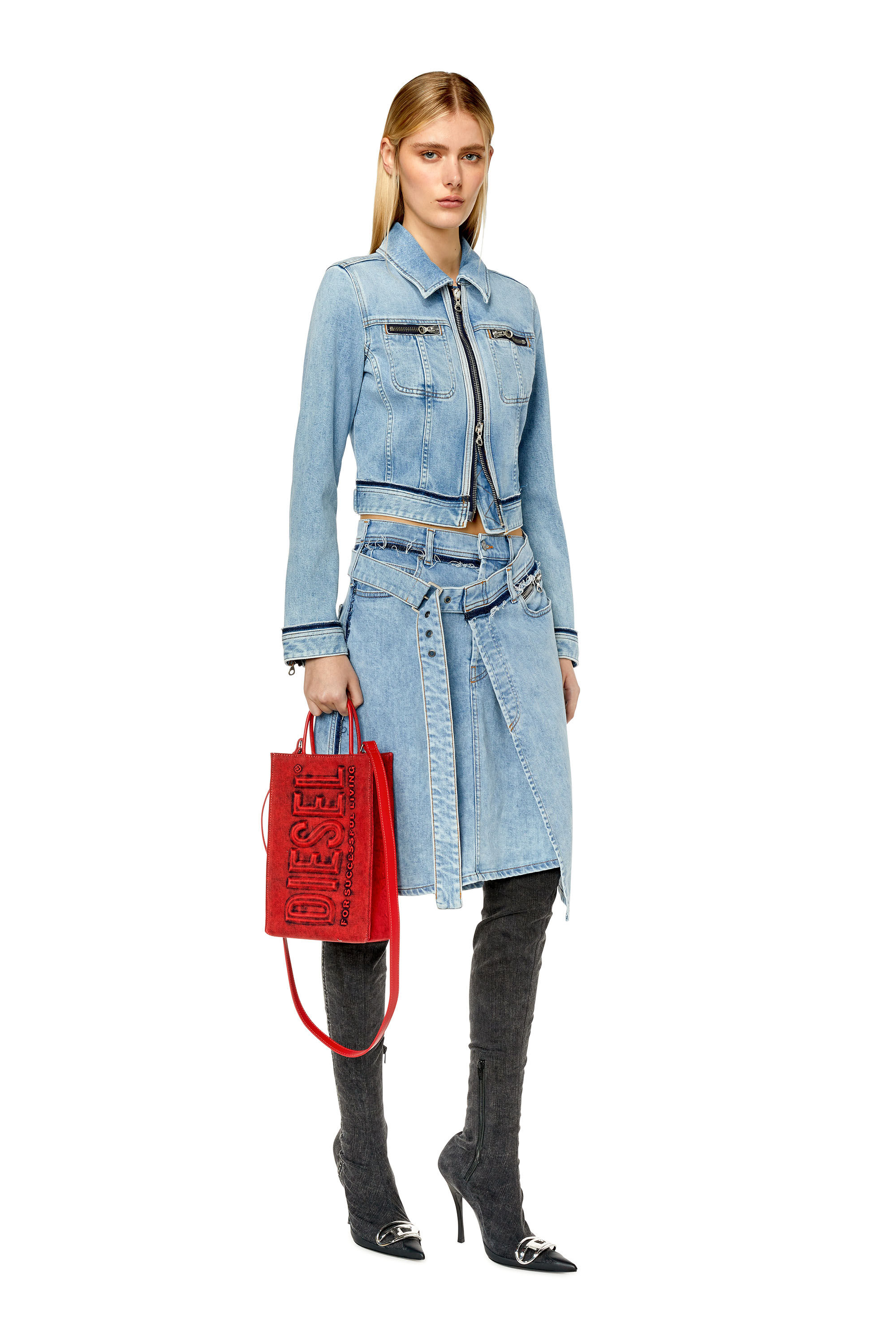 定番の中古商品 DE-PENDENCE-MID Woman: A-line wrap skirt in denim | Diesel スカート
