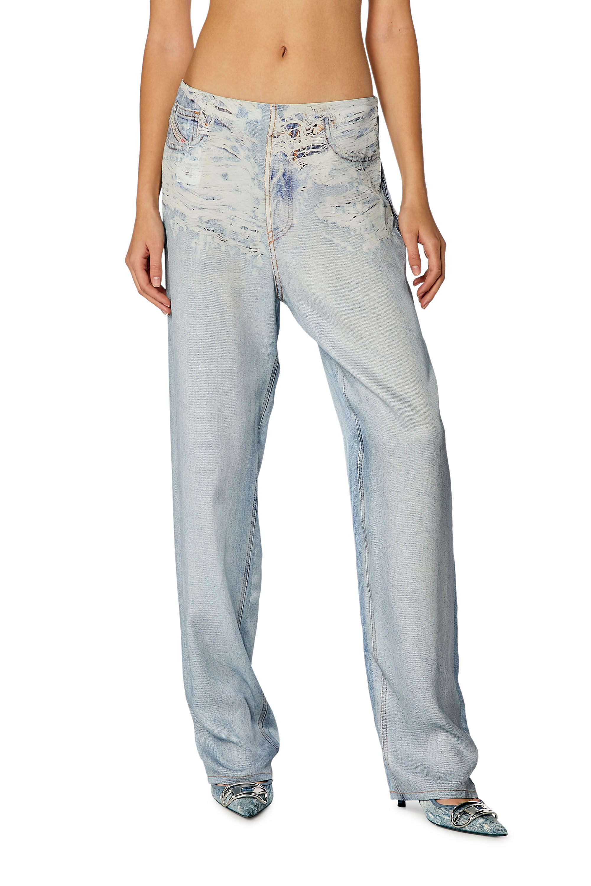 Drs Denim Pantライトブルー ダメージ加工 36