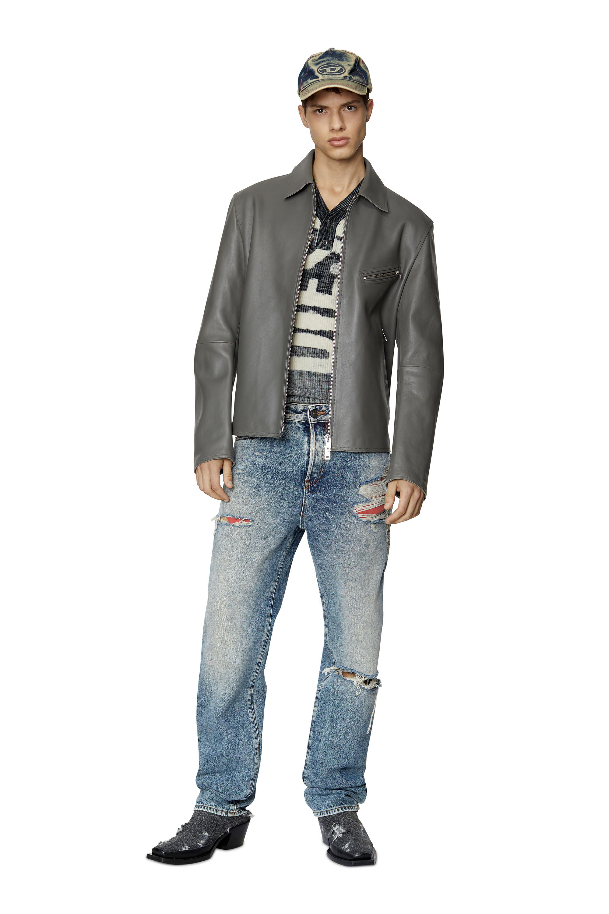 DIESEL ディーゼル A06735 0CGBU K ATULLUS KNITWEAR ニット リブニット ヴィンテージ風 メンズ レディース【並行輸入品】 K-ATULLUS Man: Printed wool jumper with logo | Diesel