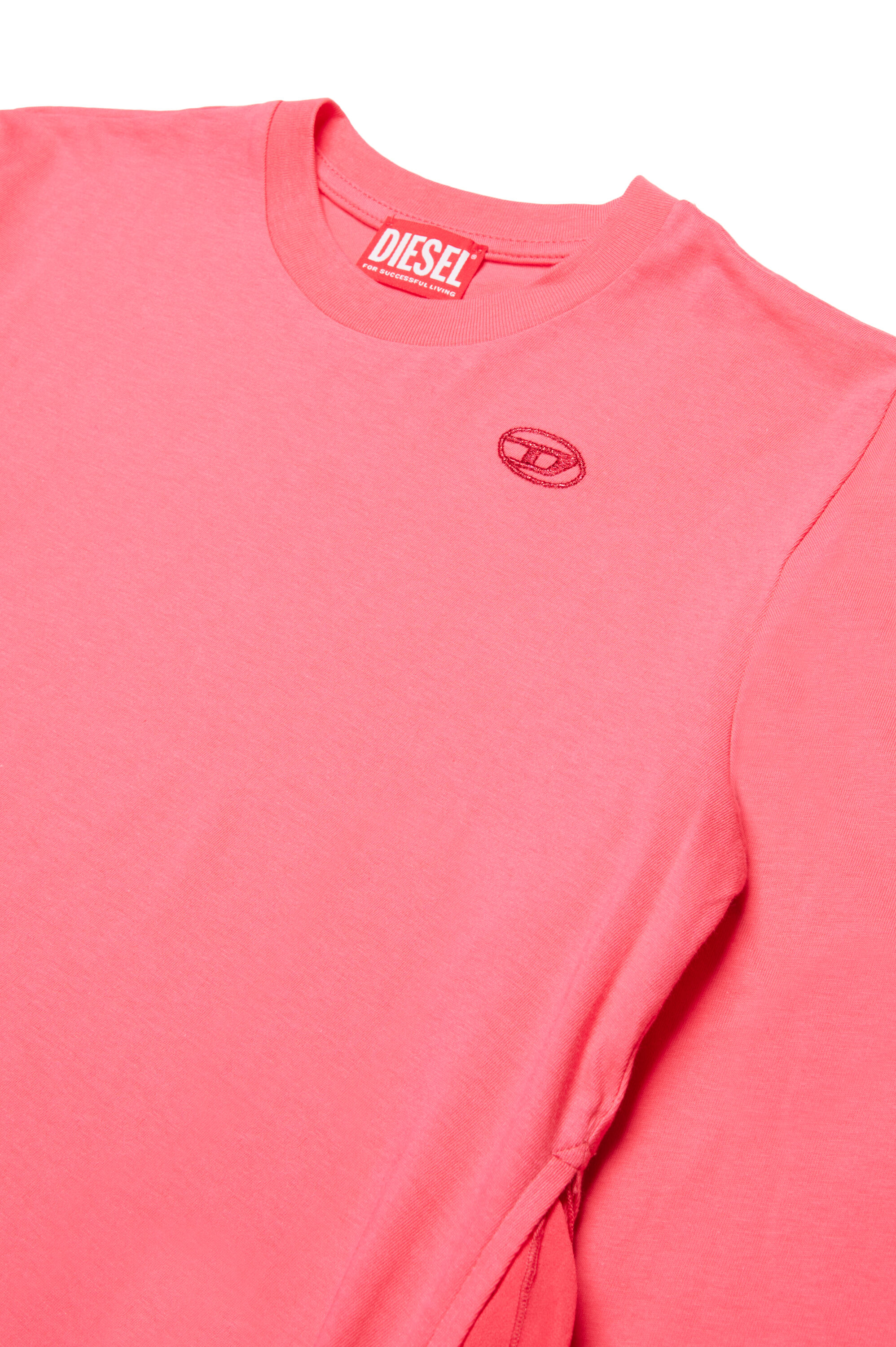 Diesel - DROLLETTE ML, Vestido camiseta con dobladillo flotante Mujer in Rosa - 3