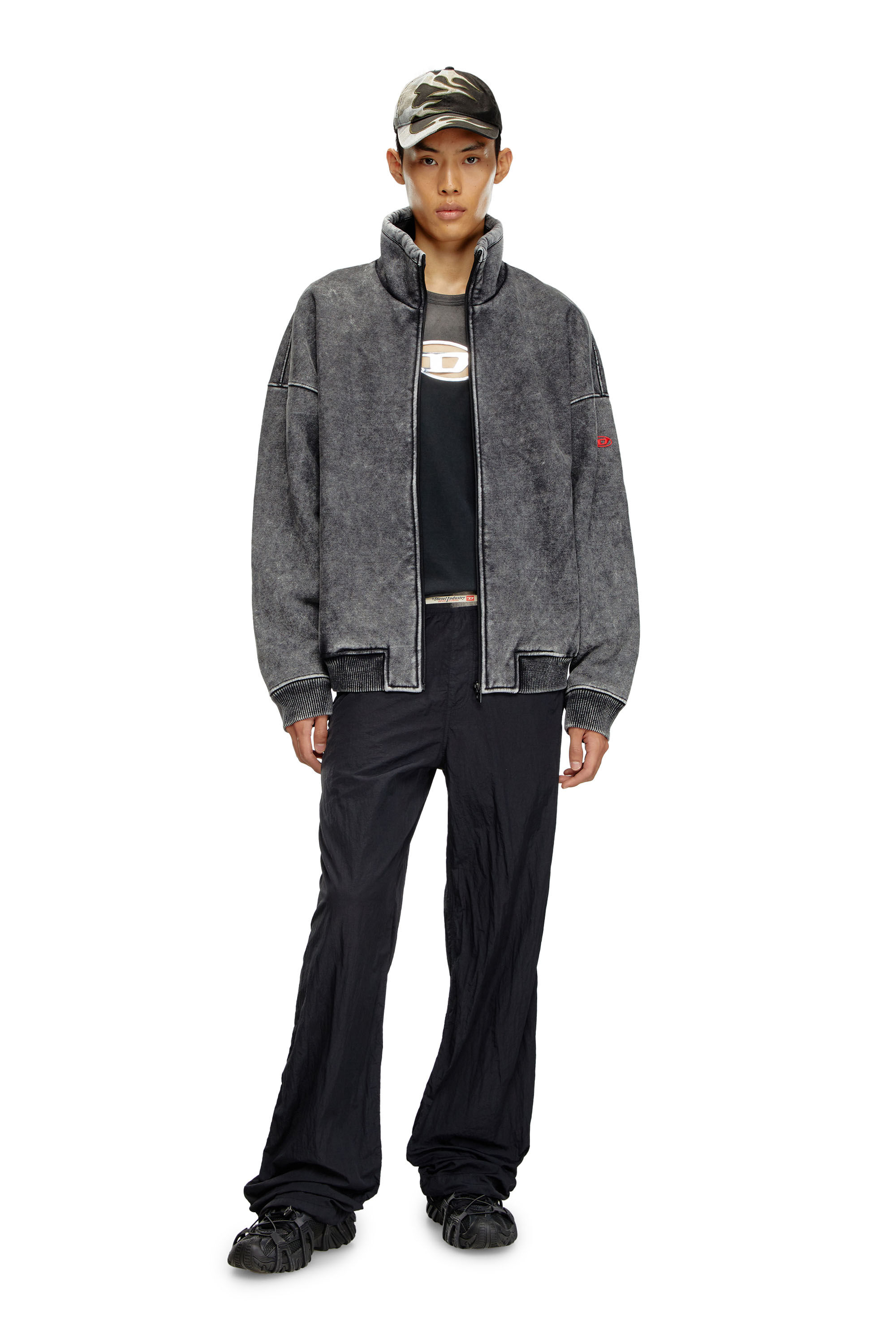 Men's Jacket in teddy-bonded jersey | Black | Diesel