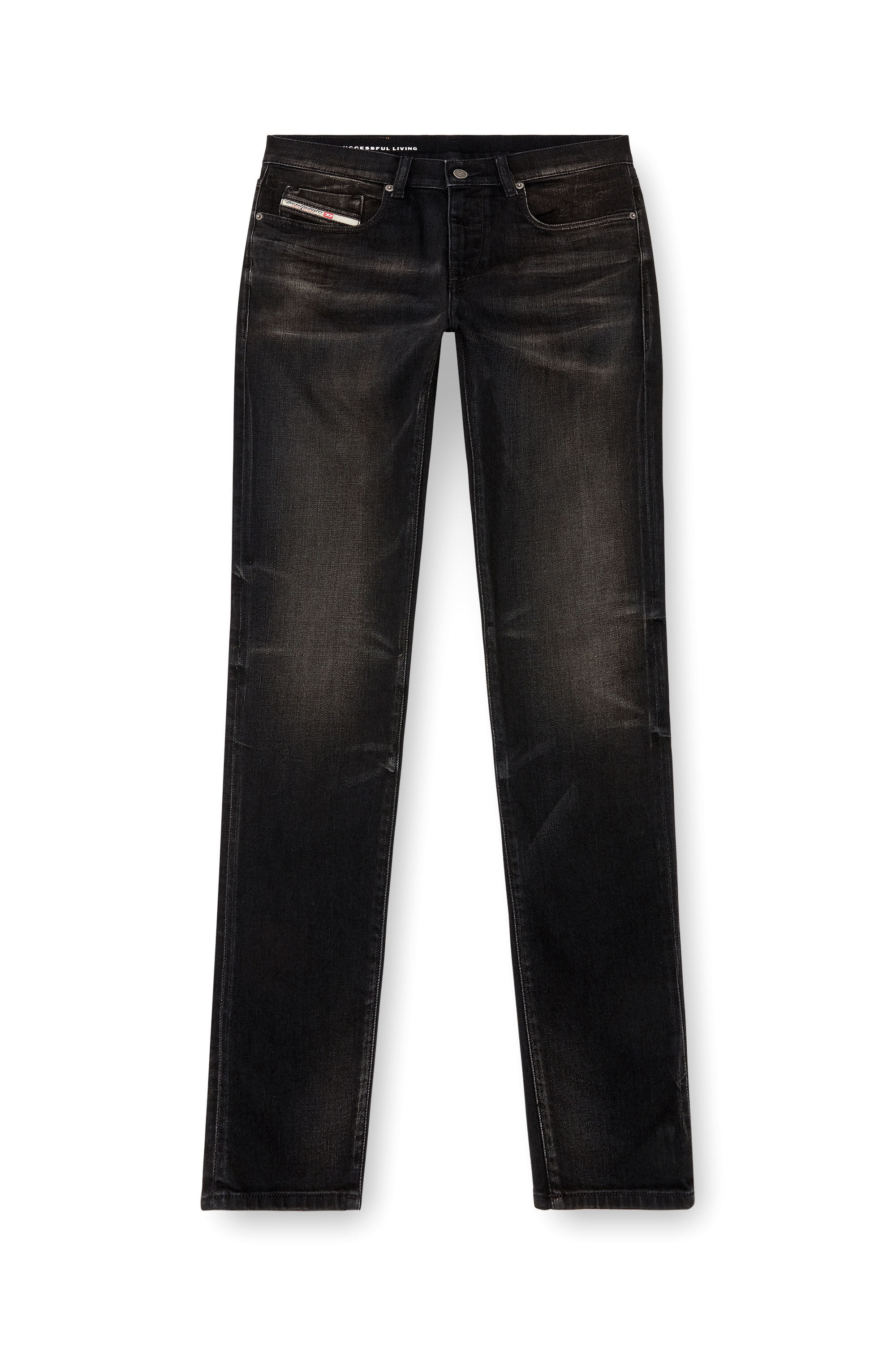 Diesel - Hombre Slim Jeans 2019 D-Strukt 09J53, Negro/Gris oscuro - Image 2