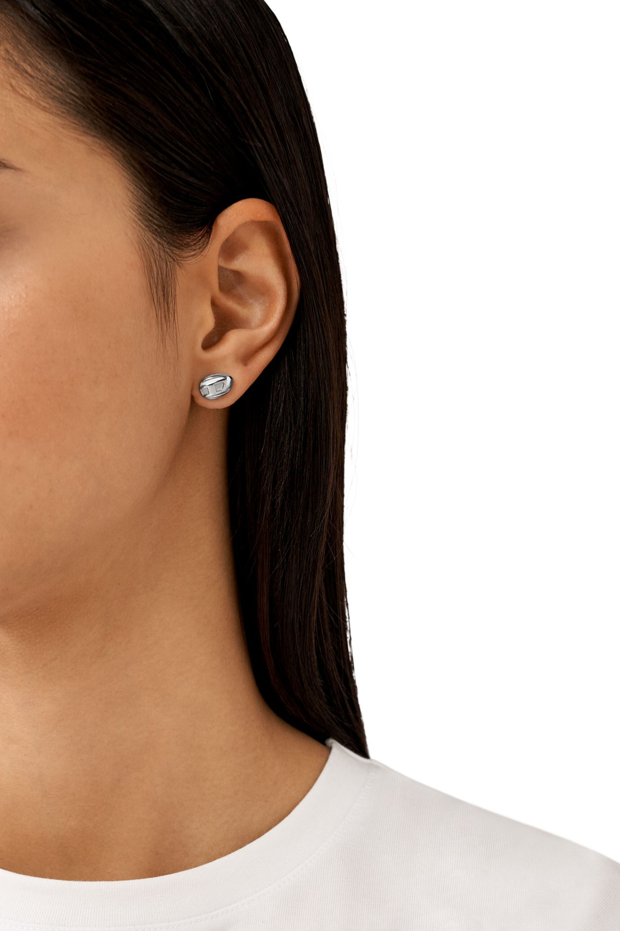 DX1443 Red enamel and stainless steel single stud earring