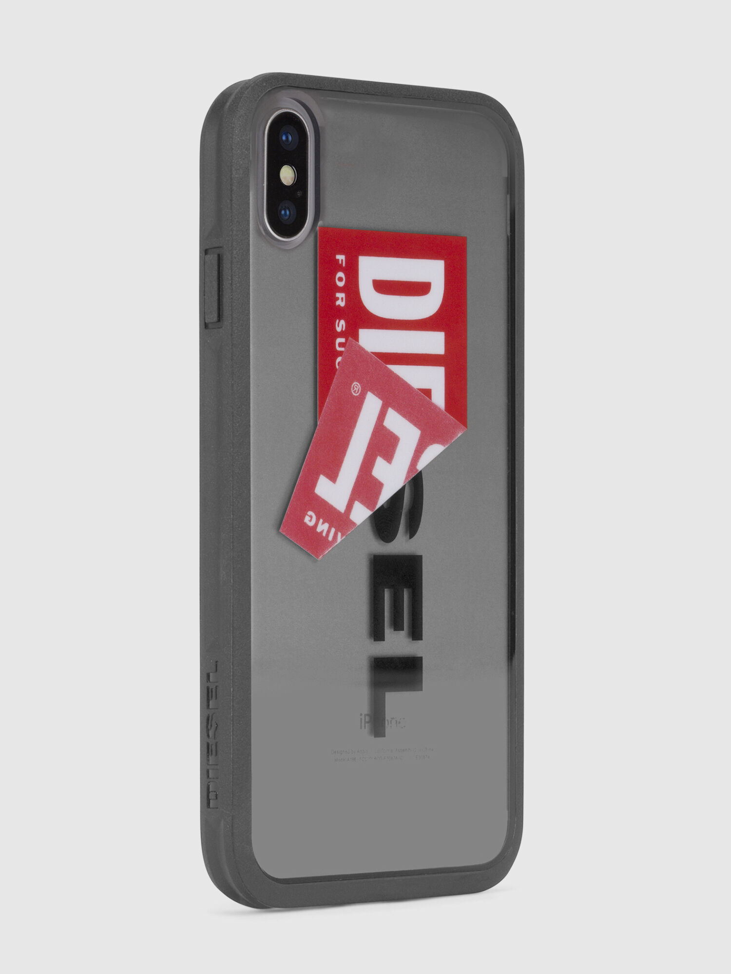 Diesel - STICKER IPHONE X CASE, Unisex Diesel logo transparent case, iPhone X in Black - Image 4