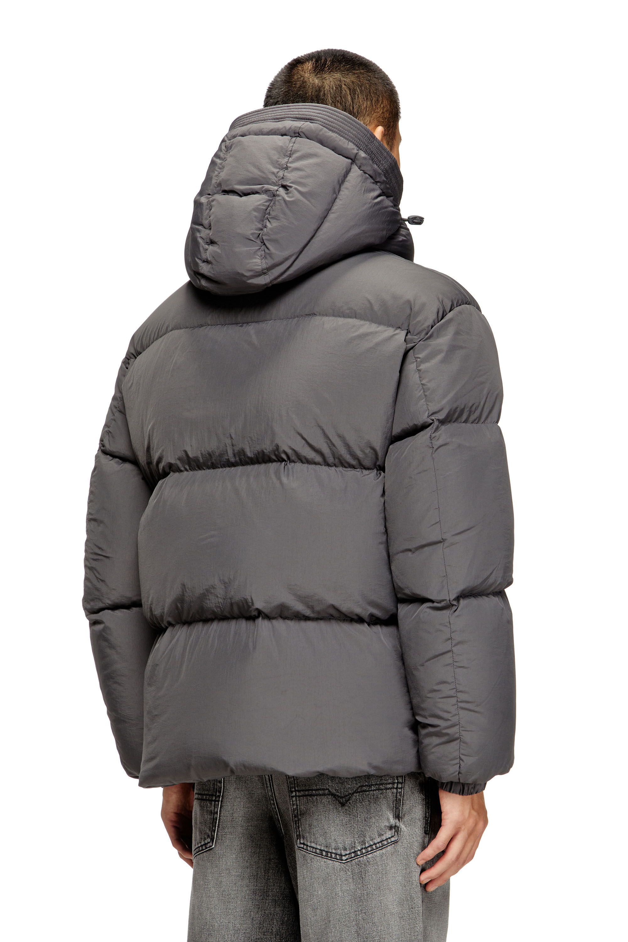 Diesel - W-ROLFYS, Chaqueta de plumón en taslan de nailon reciclado Hombre in Gris - 5