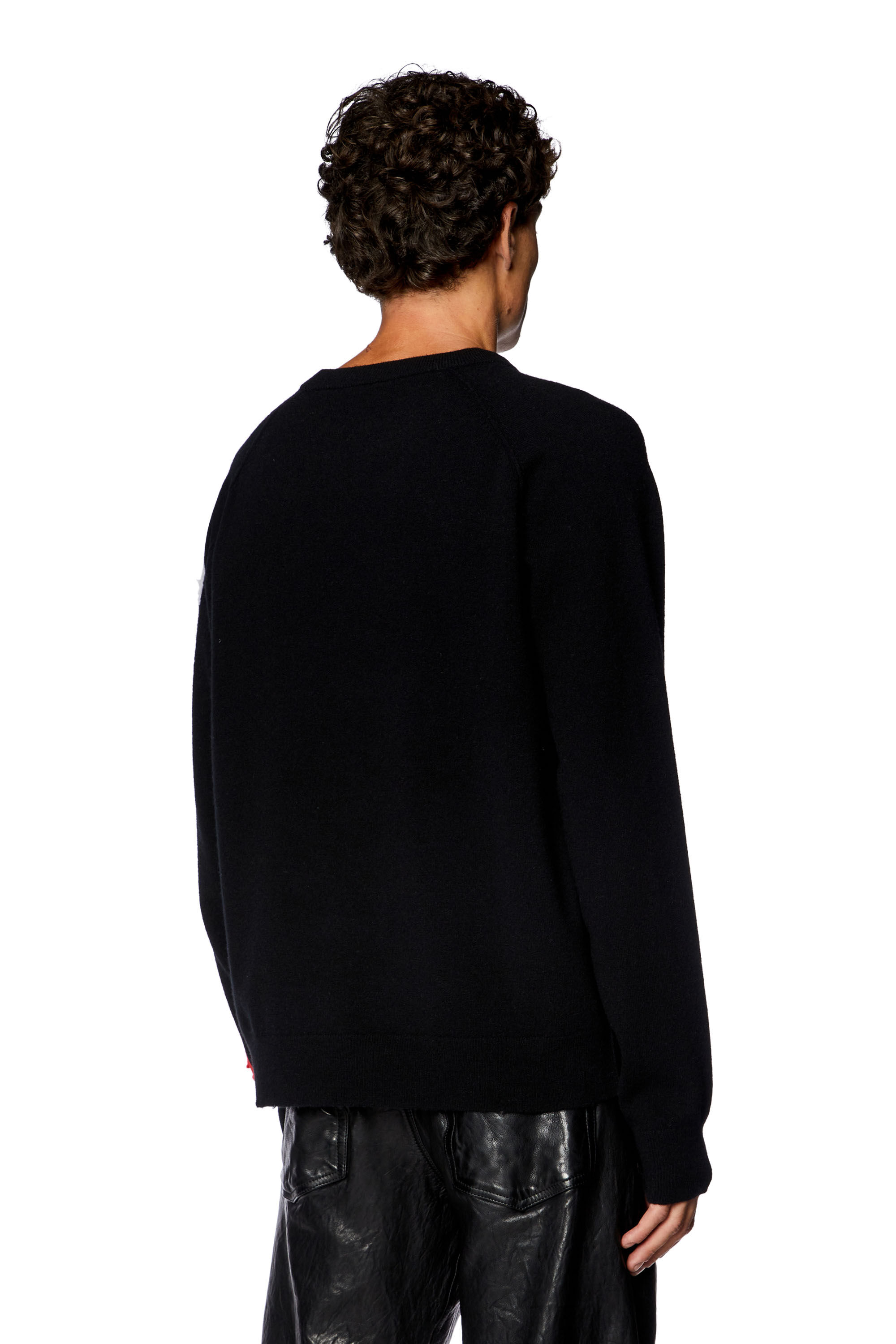 DIESEL ニット K-SARIA KNITWEAR Men's Wool jumper with elbow patches | Black | Diesel