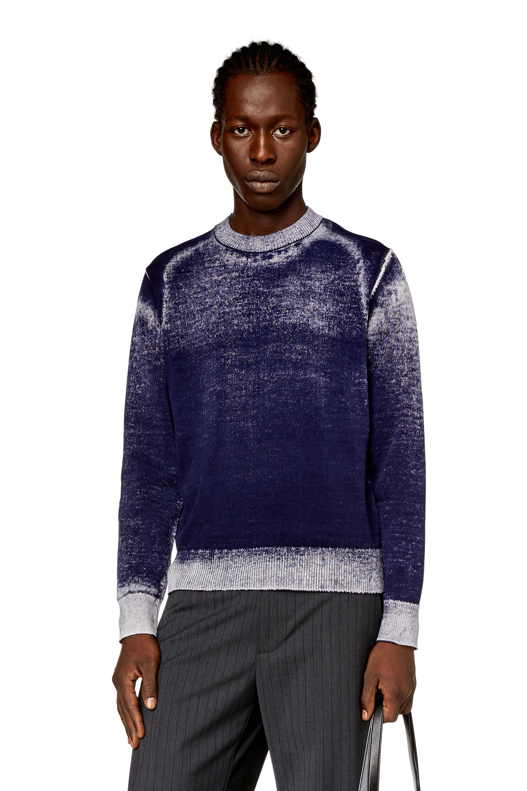 【国産】 | jumper cotton Reverse-print Men's Blue Diesel | トップス