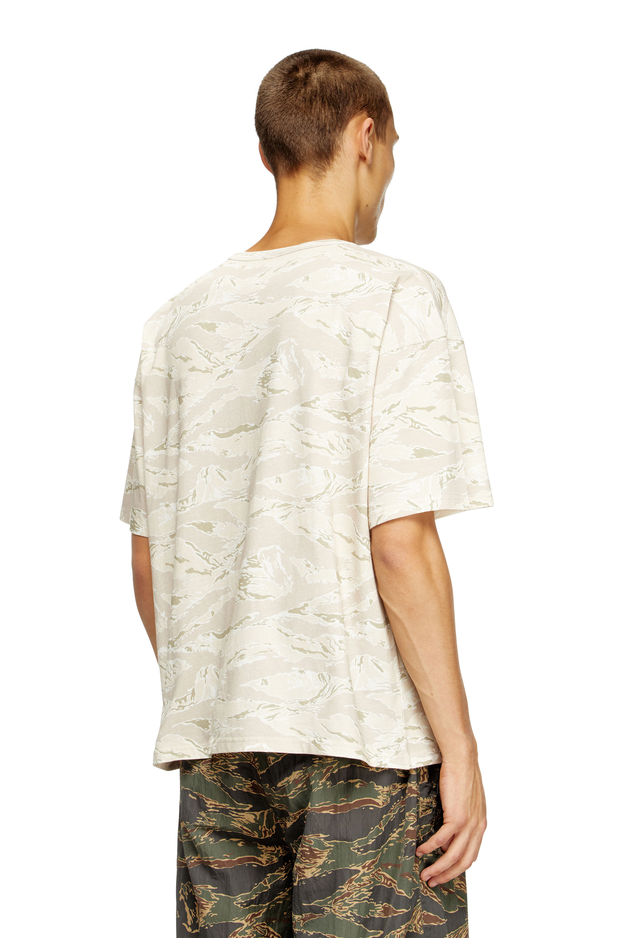 Men's Camo T-shirt with eagle print | Beige | Diesel
