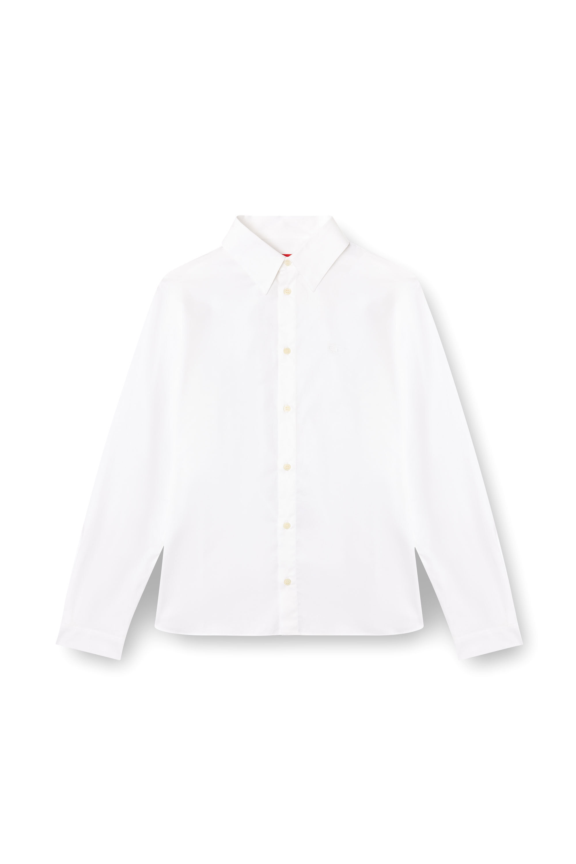 Diesel - S-FITTY-QFAV, Camisa con logotipo Oval D bordado Hombre in Blanco - 2