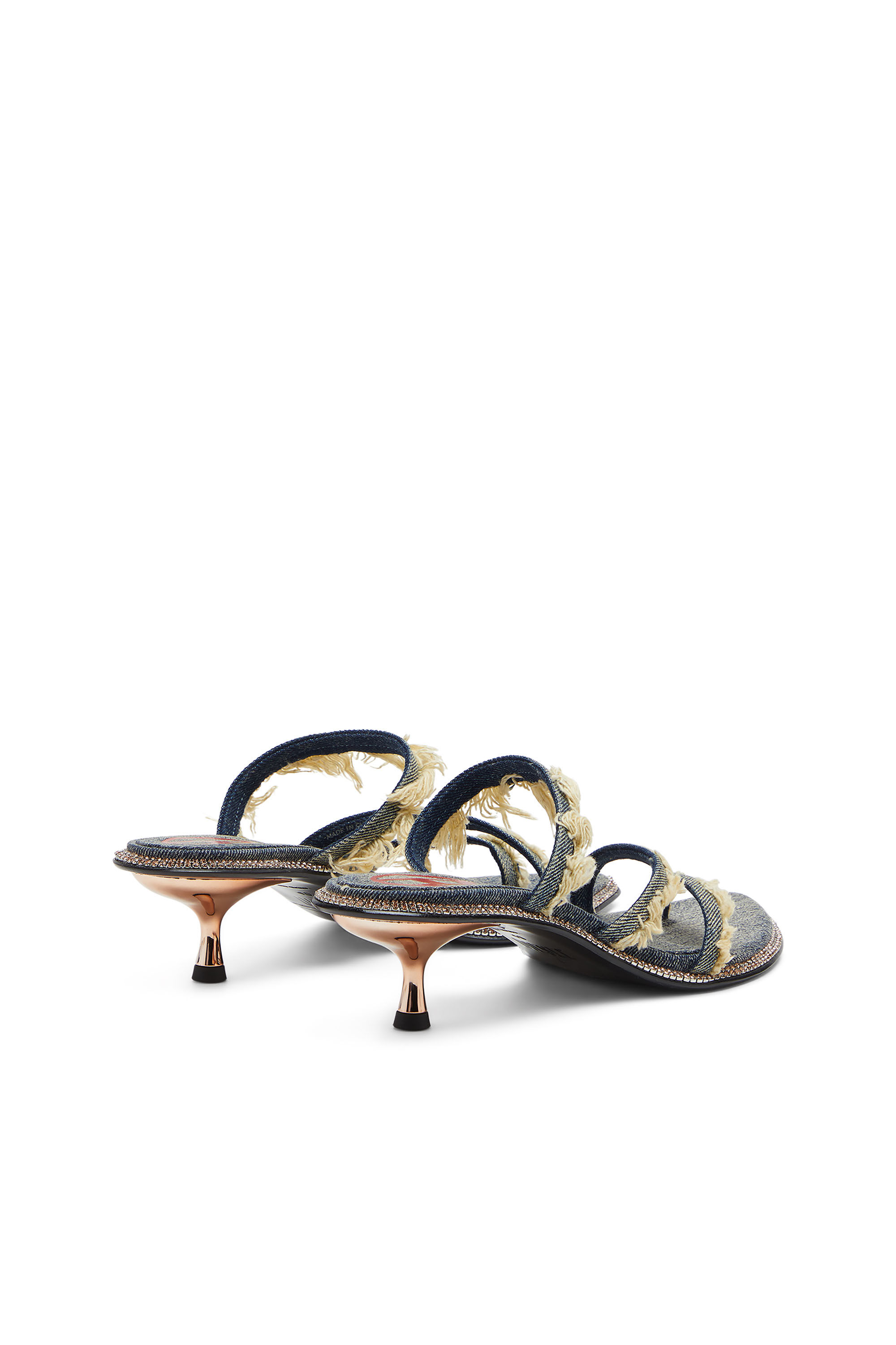Diesel - D-HAVANNA KITTIE, D-Havanna Kittie-Mules de denim deshilachado con cristales Mujer in Azul marino - 3