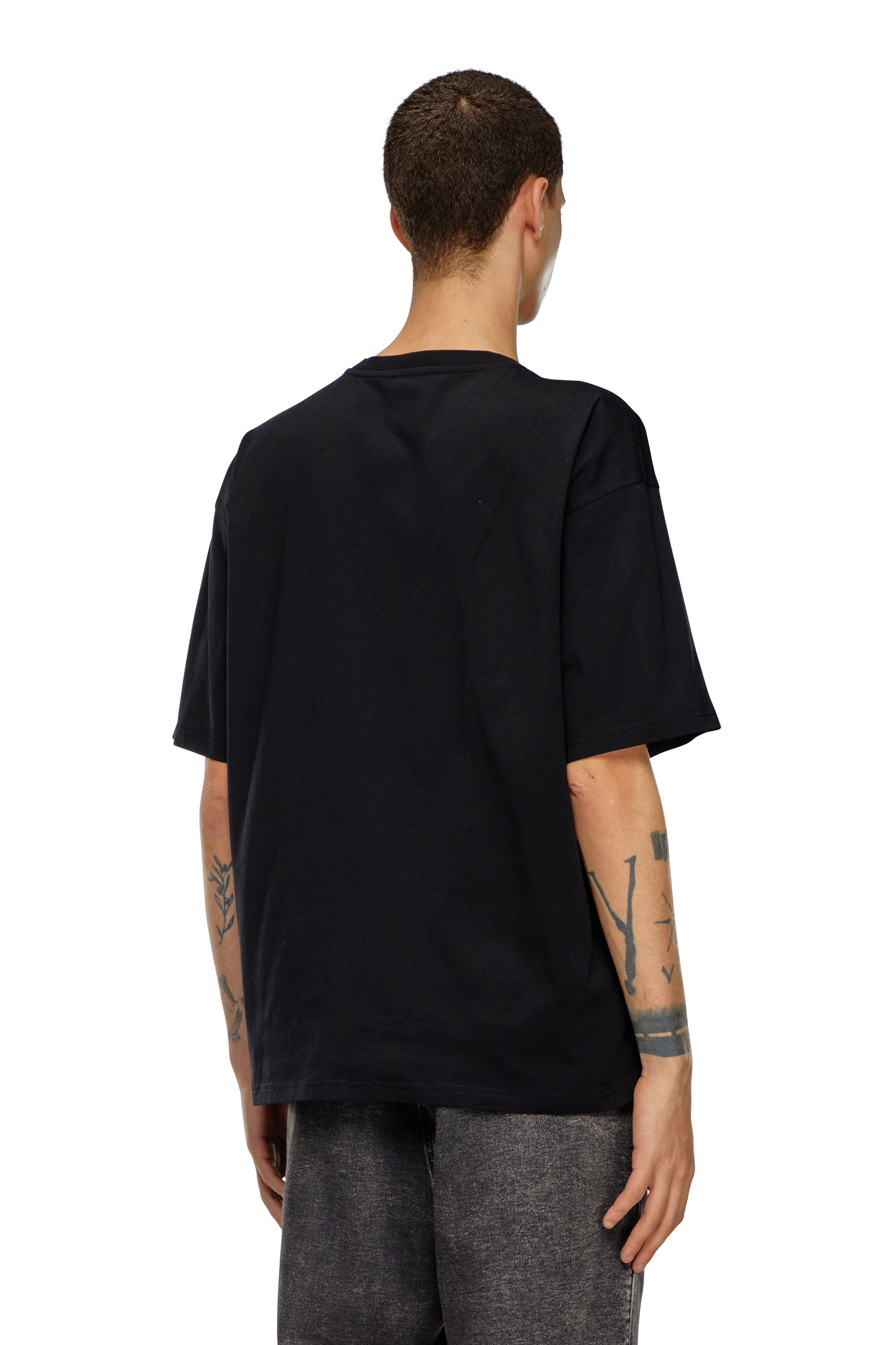 Diesel - T-BOXT-DIV, Man T-shirt with Diesel patch logo in Black - Image 4