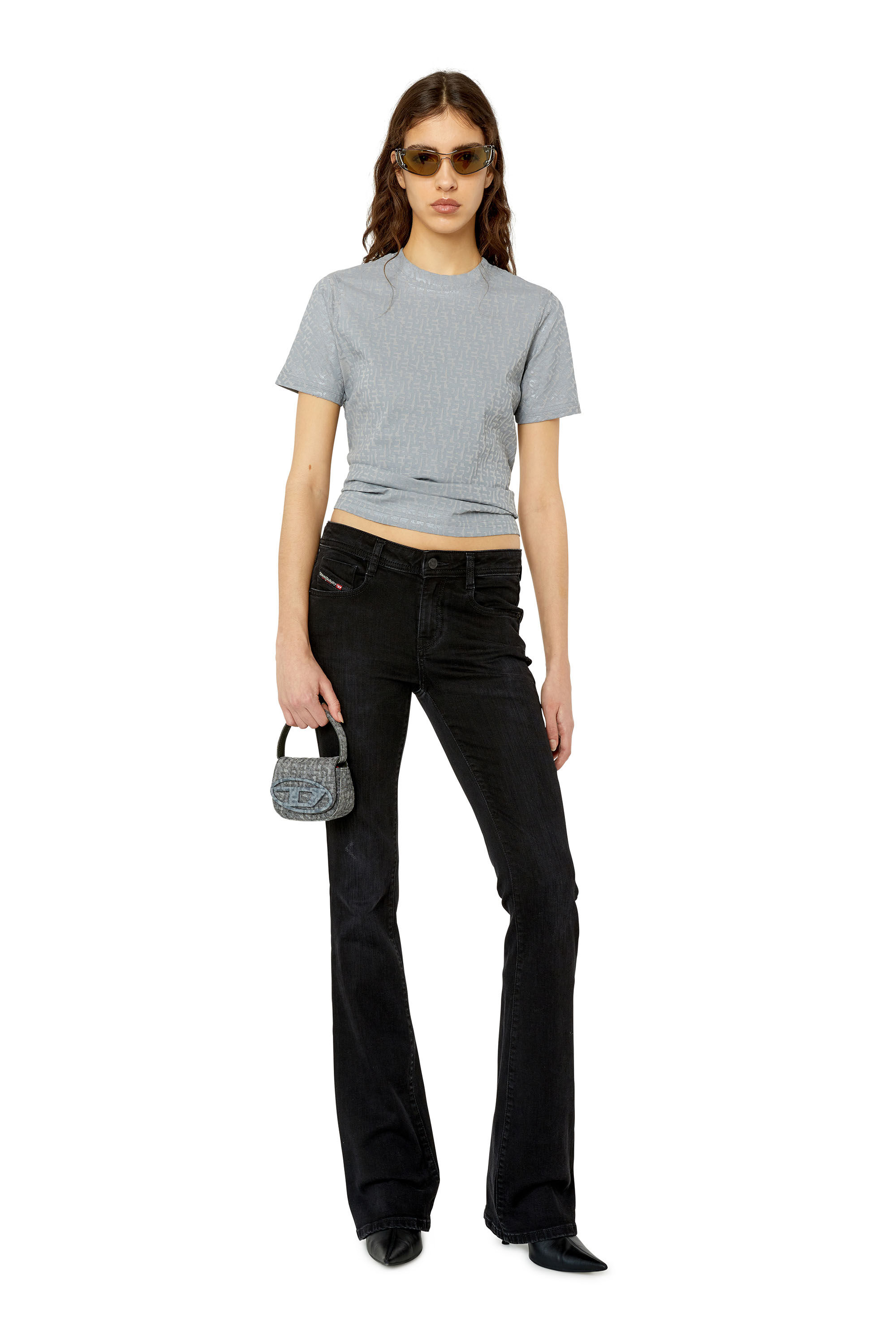 Diesel - T-REG-MONO, Camiseta con estampado monogram Mujer in Gris - 1