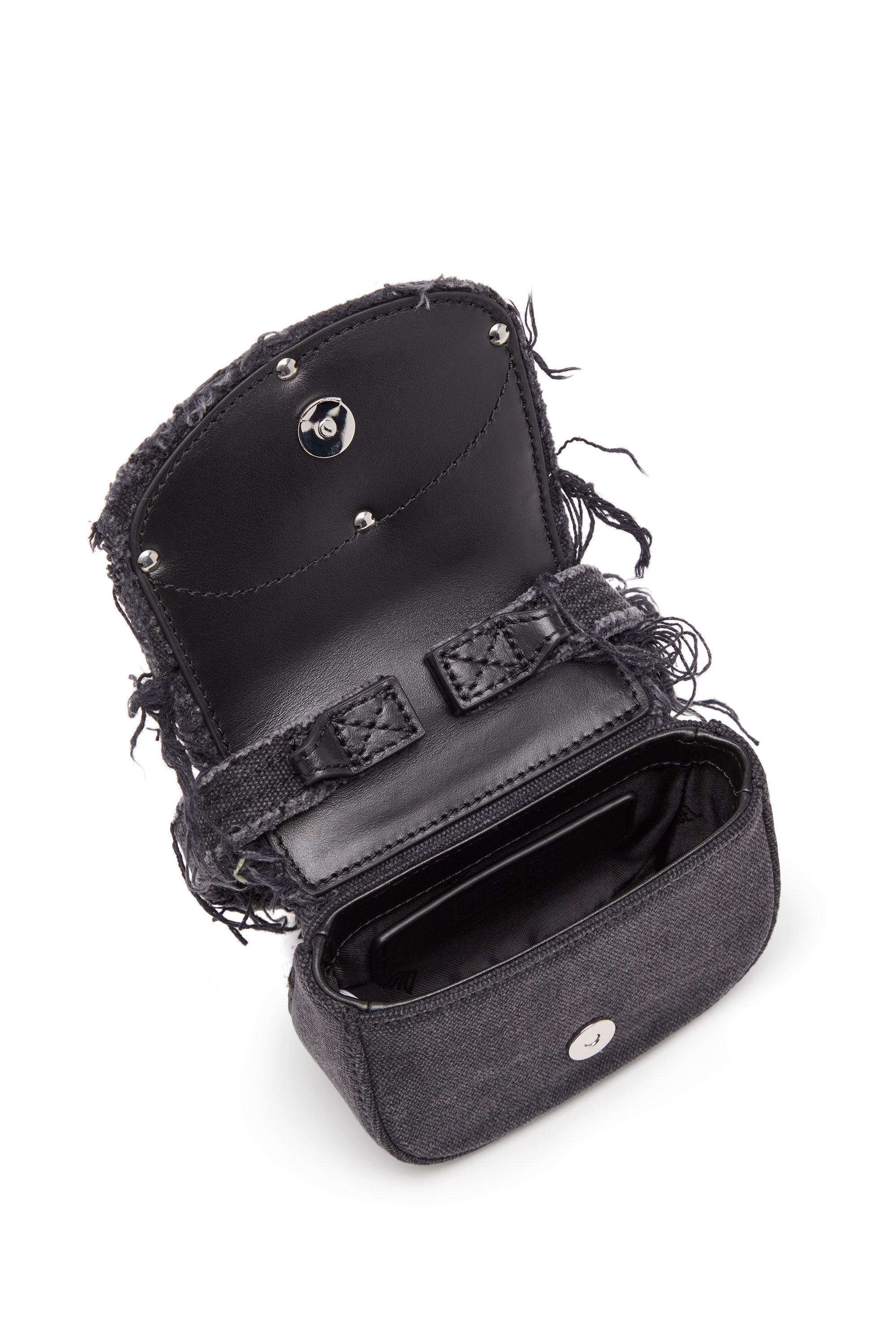 Diesel - 1DR XS, Woman 1DR XS-Iconic mini bag in canvas and leather in Black - Image 2