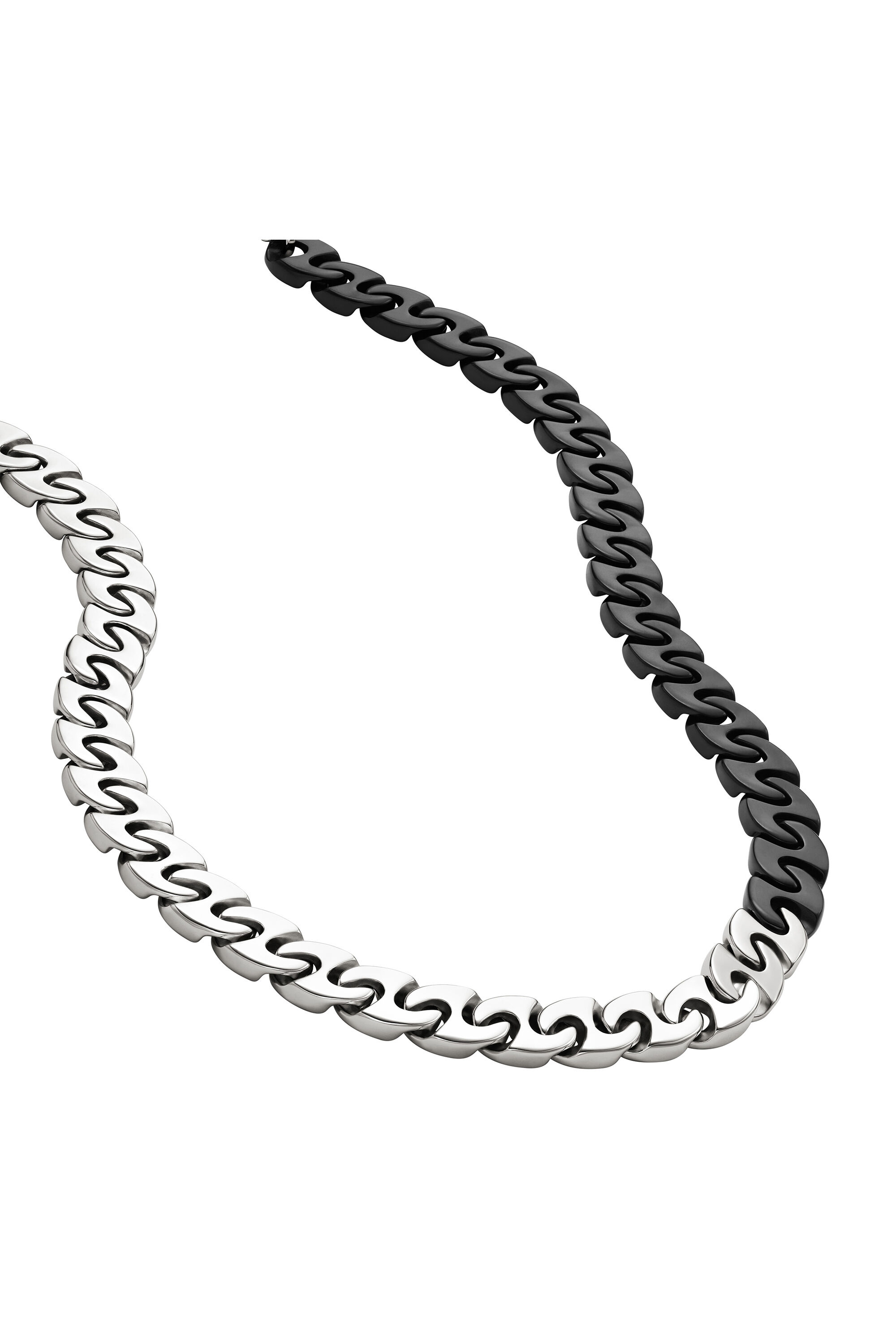 Women's Two-Tone Stainless Steel Chain Necklace | Silver